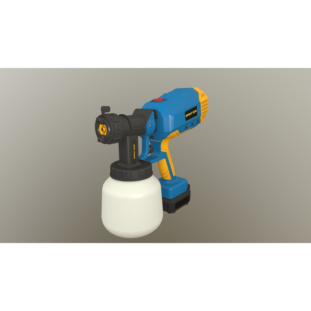 Spray Gun 3D Model – Low Poly Game-Ready Asset, FBX, Blender - View 26