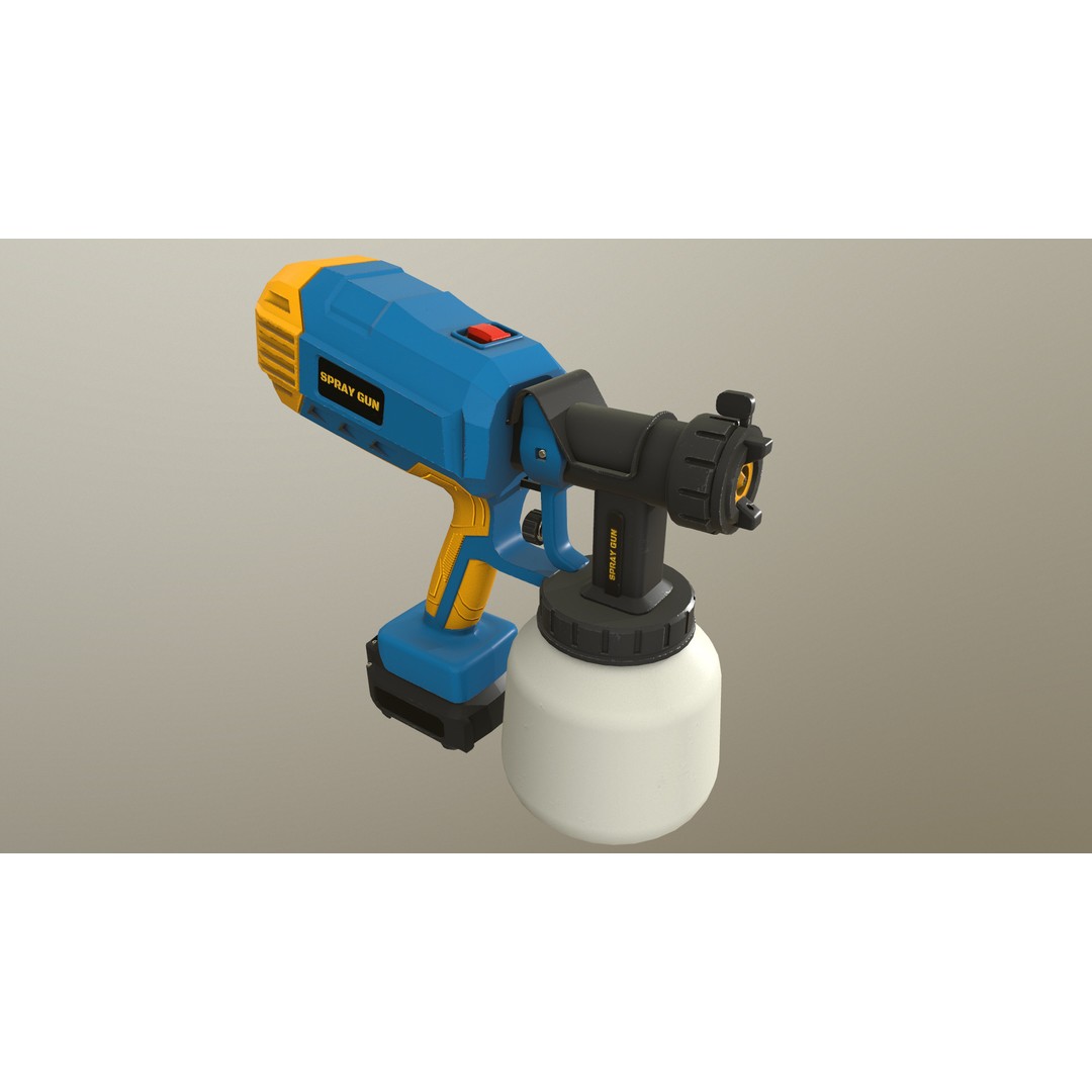 Spray Gun 3D Model – Low Poly Game-Ready Asset, FBX, Blender - View 27