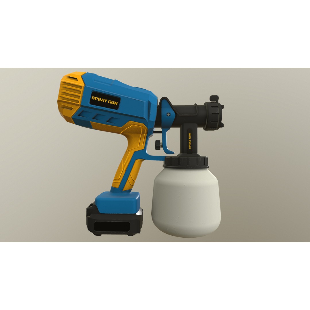 Spray Gun 3D Model – Low Poly Game-Ready Asset, FBX, Blender - View 28