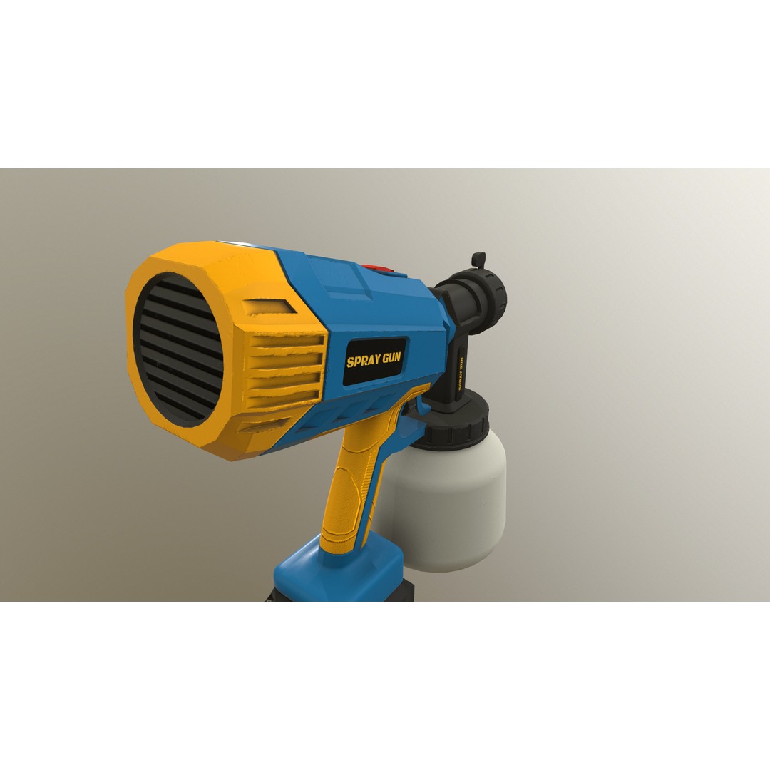 Spray Gun 3D Model – Low Poly Game-Ready Asset, FBX, Blender - View 30