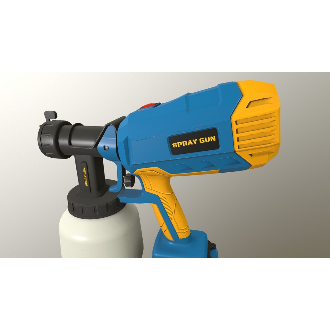 Spray Gun 3D Model – Low Poly Game-Ready Asset, FBX, Blender - View 31