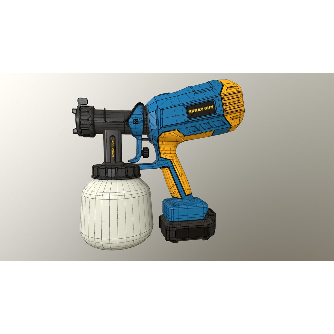 Spray Gun 3D Model – Low Poly Game-Ready Asset, FBX, Blender - View 32