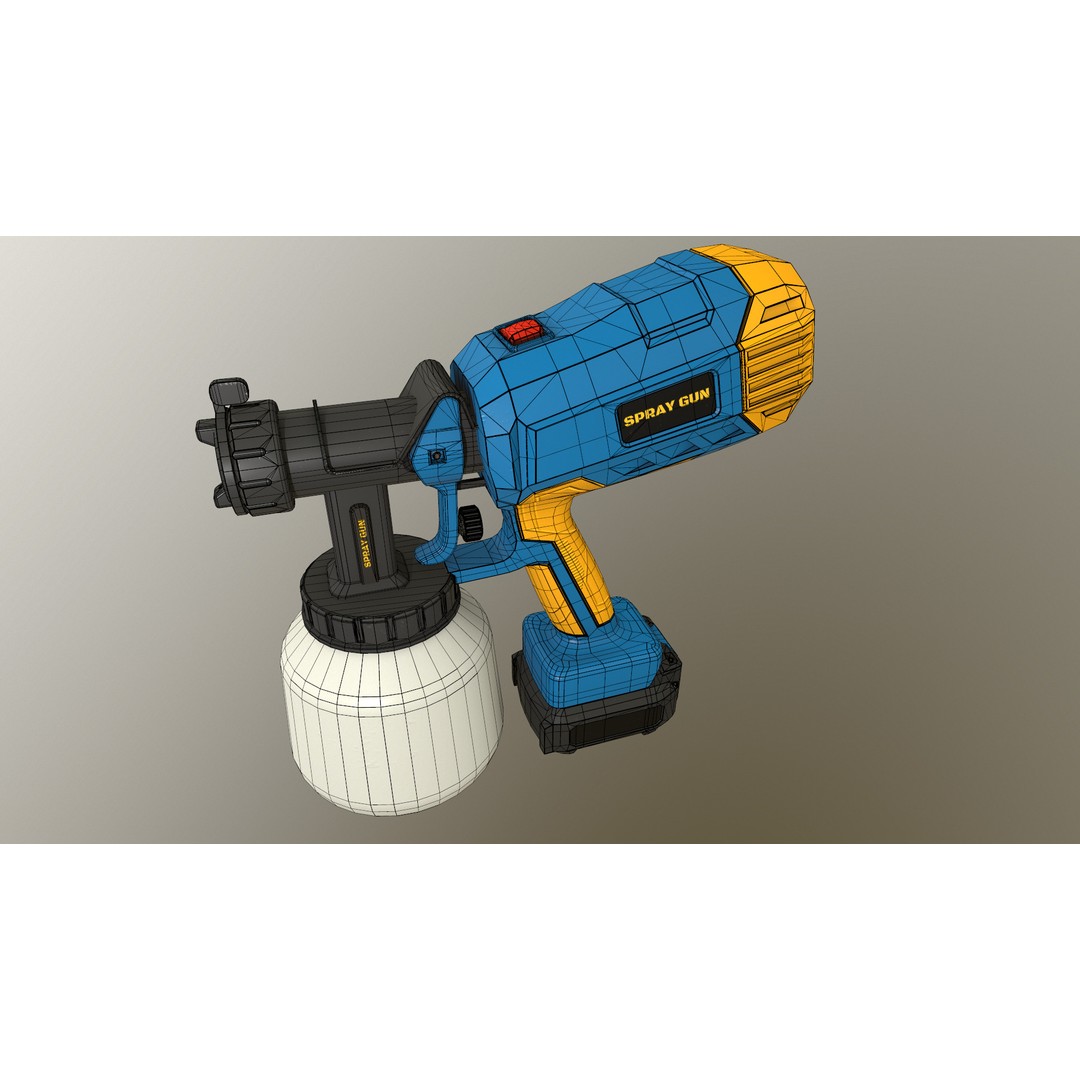 Spray Gun 3D Model – Low Poly Game-Ready Asset, FBX, Blender - View 33