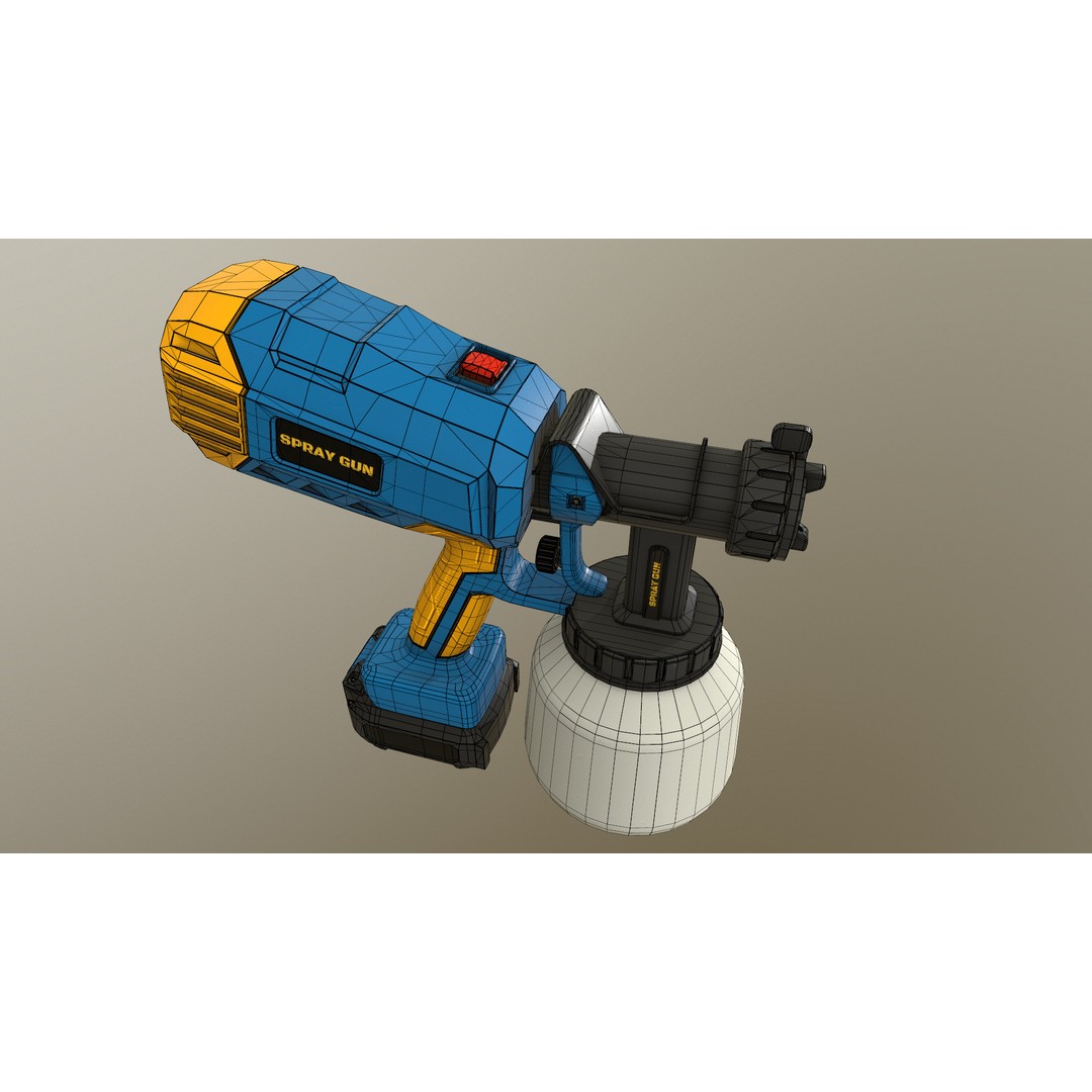 Spray Gun 3D Model – Low Poly Game-Ready Asset, FBX, Blender - View 34