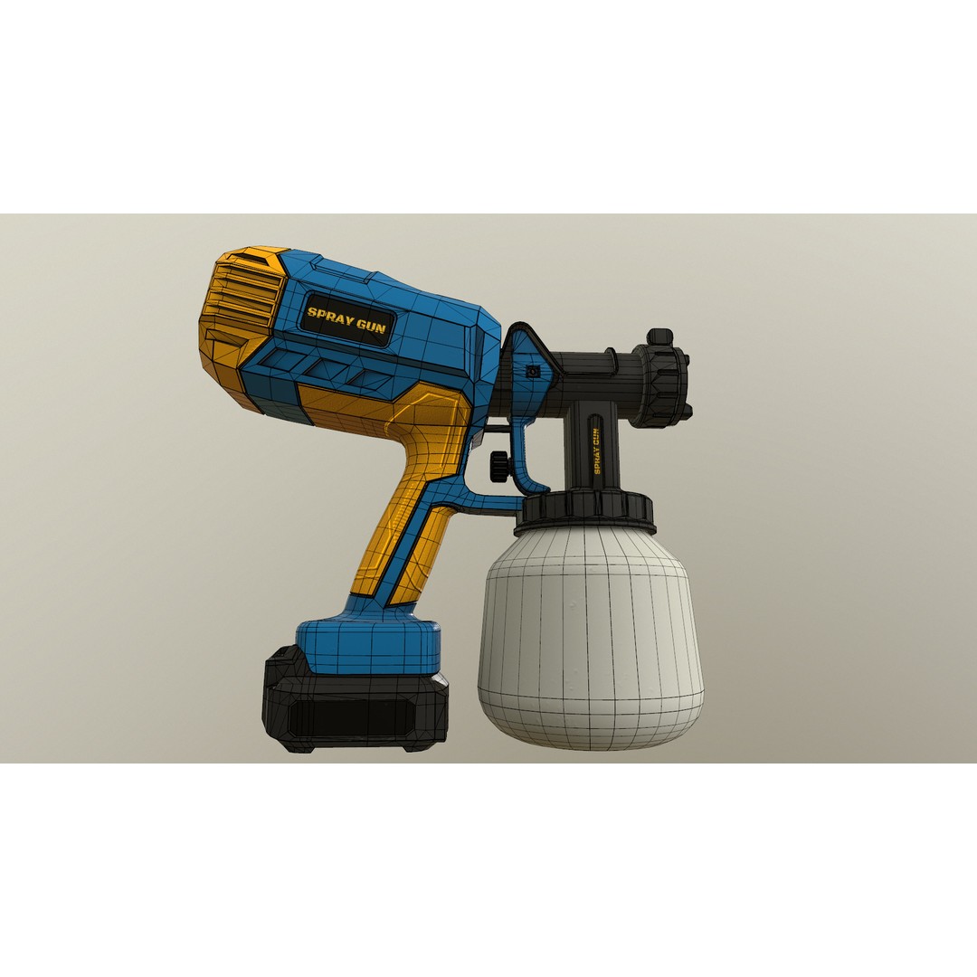 Spray Gun 3D Model – Low Poly Game-Ready Asset, FBX, Blender - View 35