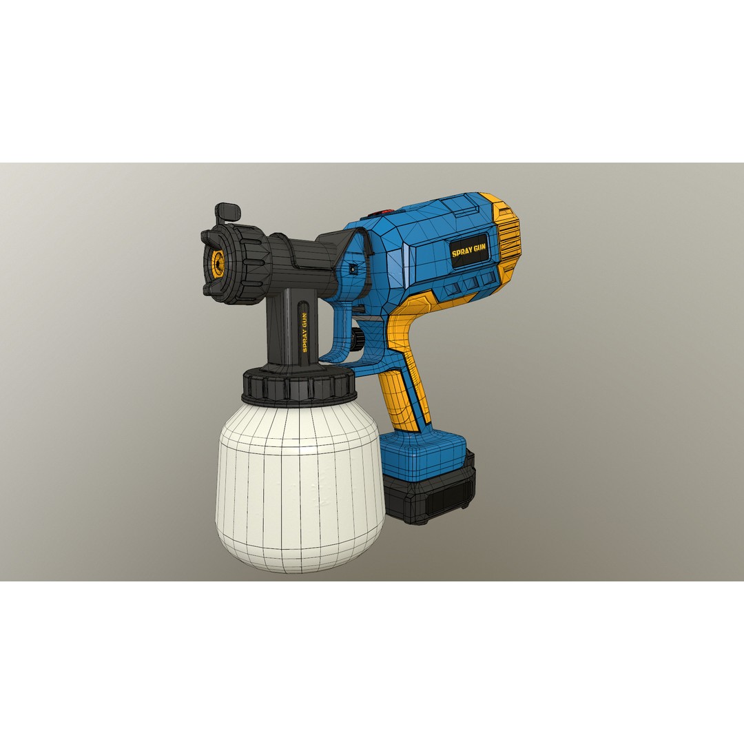 Spray Gun 3D Model – Low Poly Game-Ready Asset, FBX, Blender - View 36