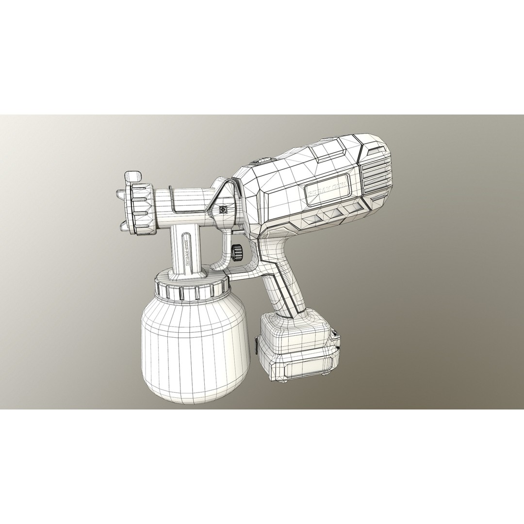 Spray Gun 3D Model – Low Poly Game-Ready Asset, FBX, Blender - View 37