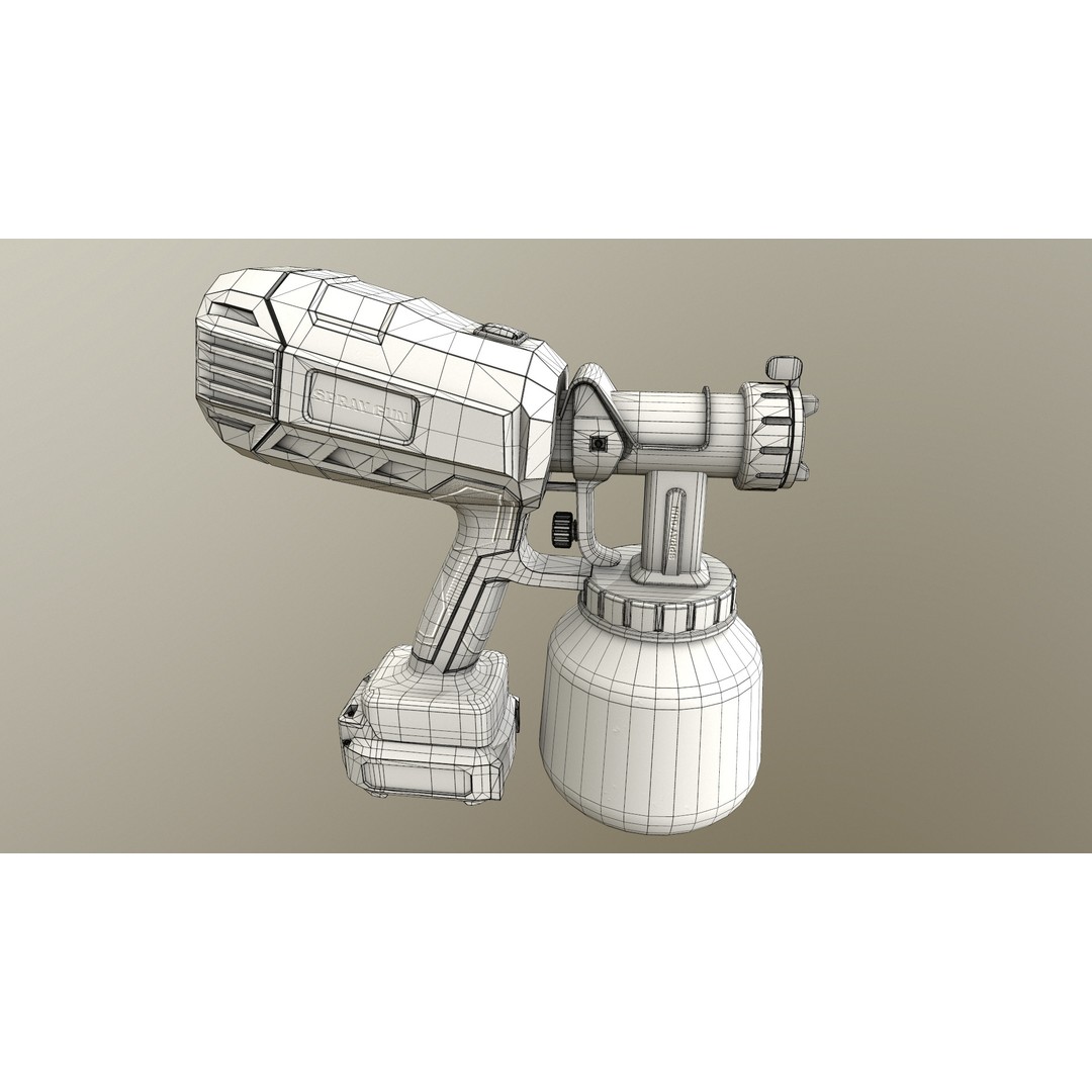 Spray Gun 3D Model – Low Poly Game-Ready Asset, FBX, Blender - View 38