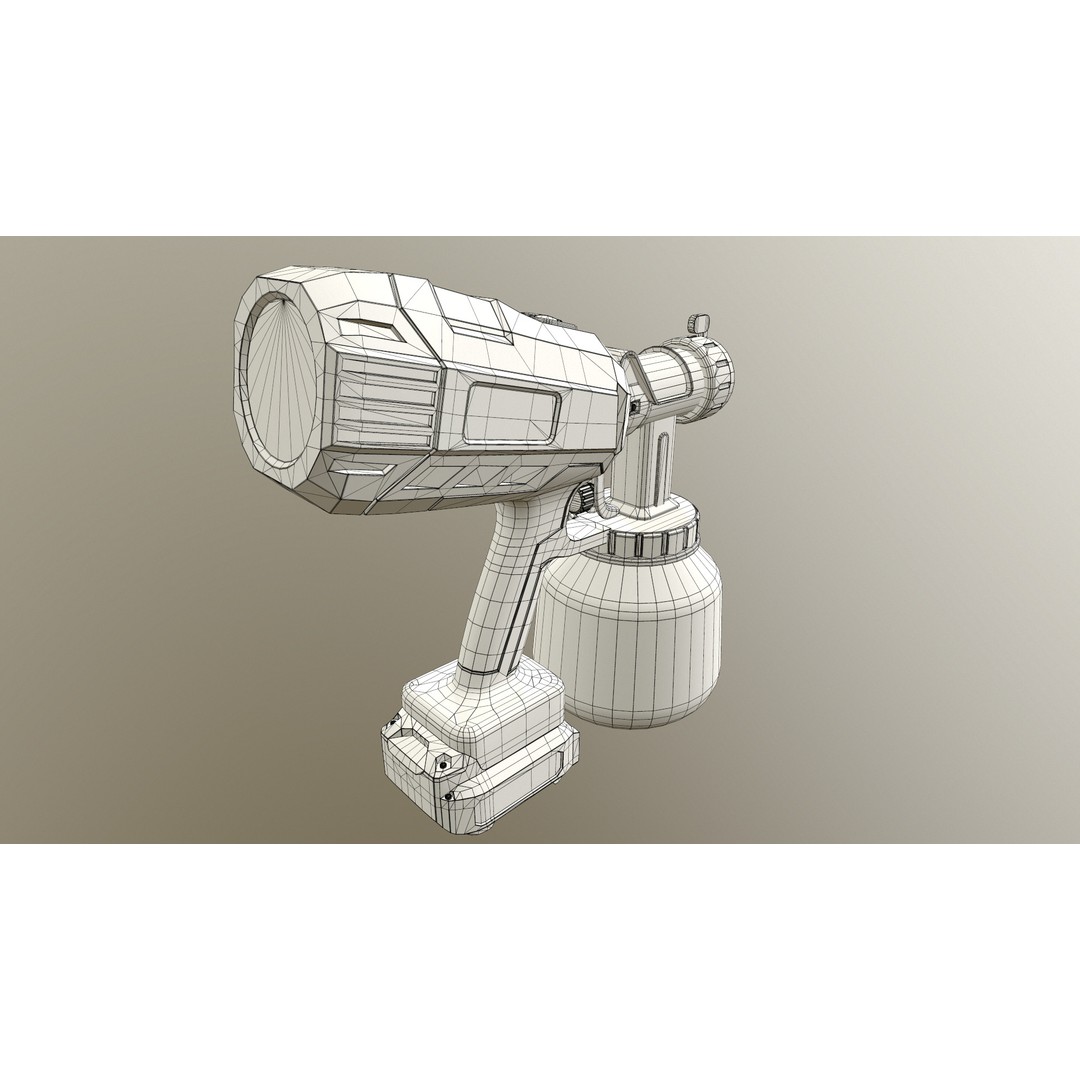 Spray Gun 3D Model – Low Poly Game-Ready Asset, FBX, Blender - View 39