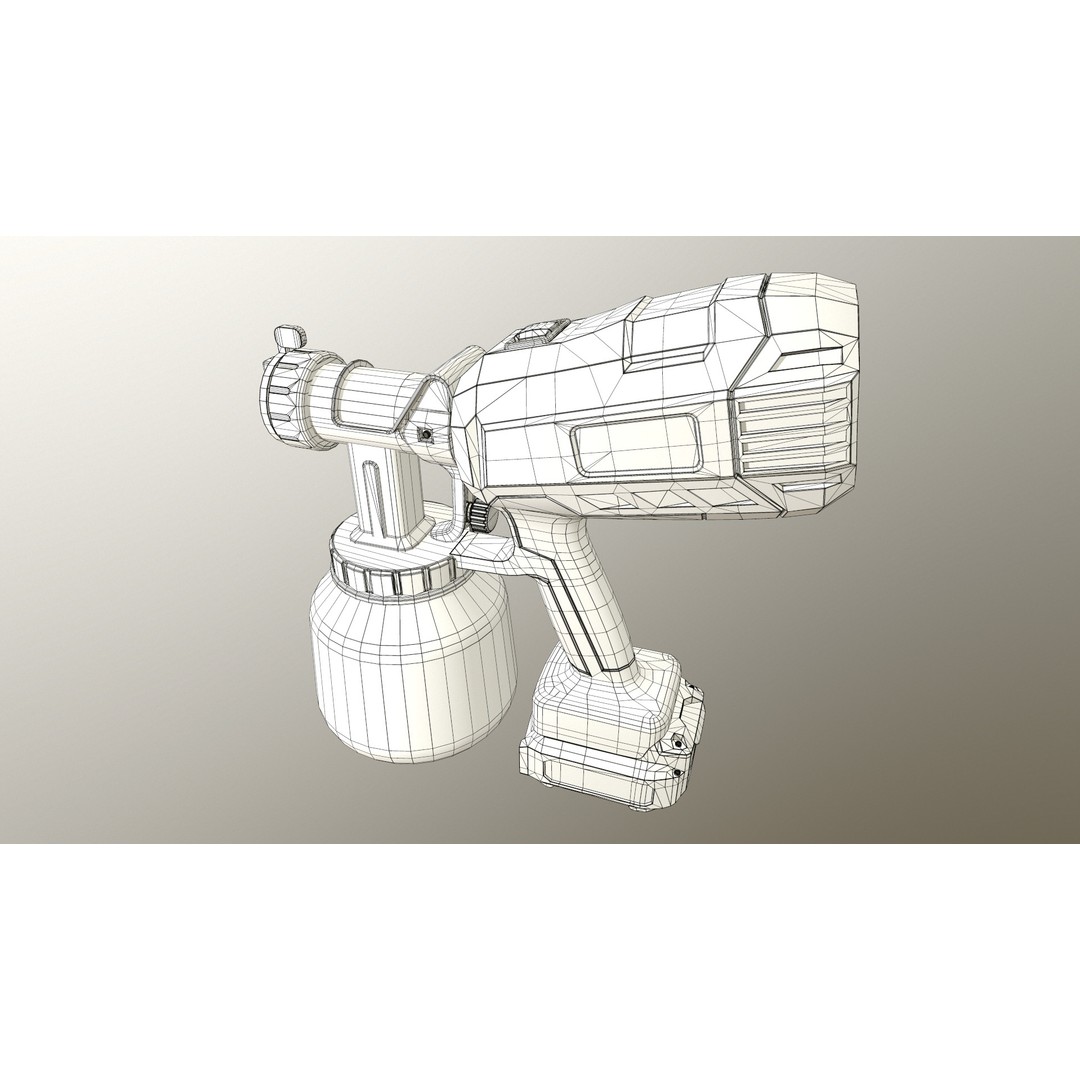 Spray Gun 3D Model – Low Poly Game-Ready Asset, FBX, Blender - View 40