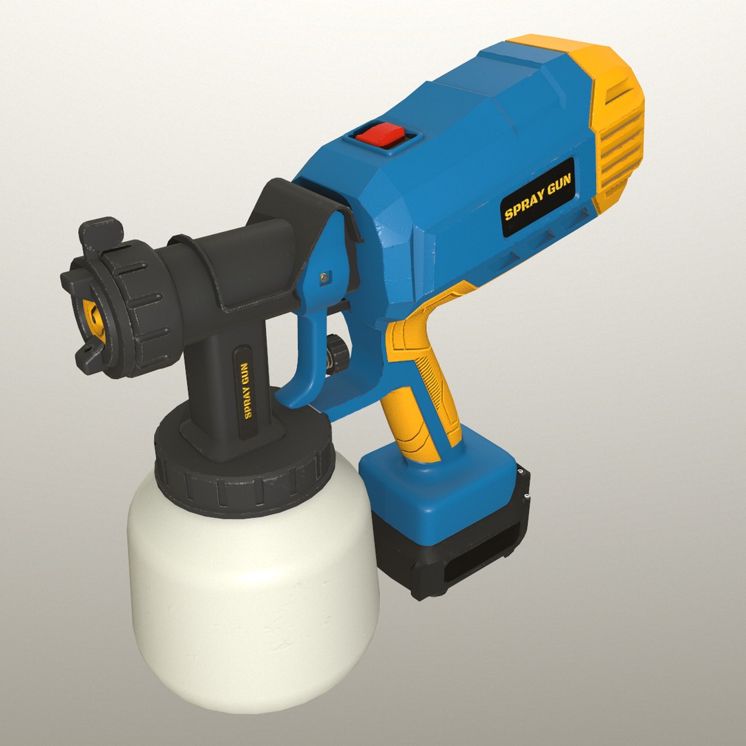 Spray Gun 3D Model – Low Poly Game-Ready Asset, FBX, Blender - View 5