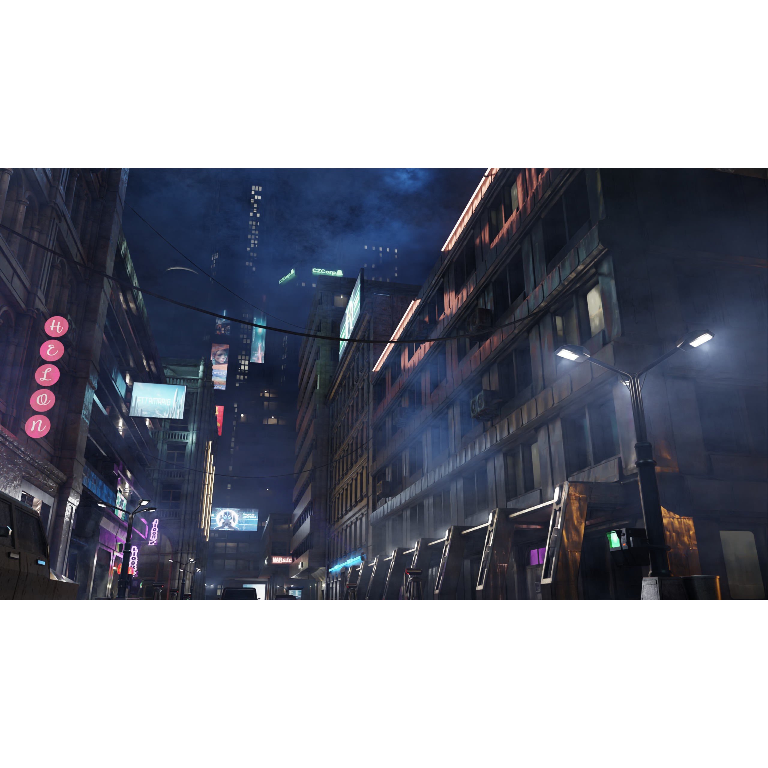 ULTRA Detailed Sci-Fi Cyberpunk City - Game-Ready 3D Model - View 10