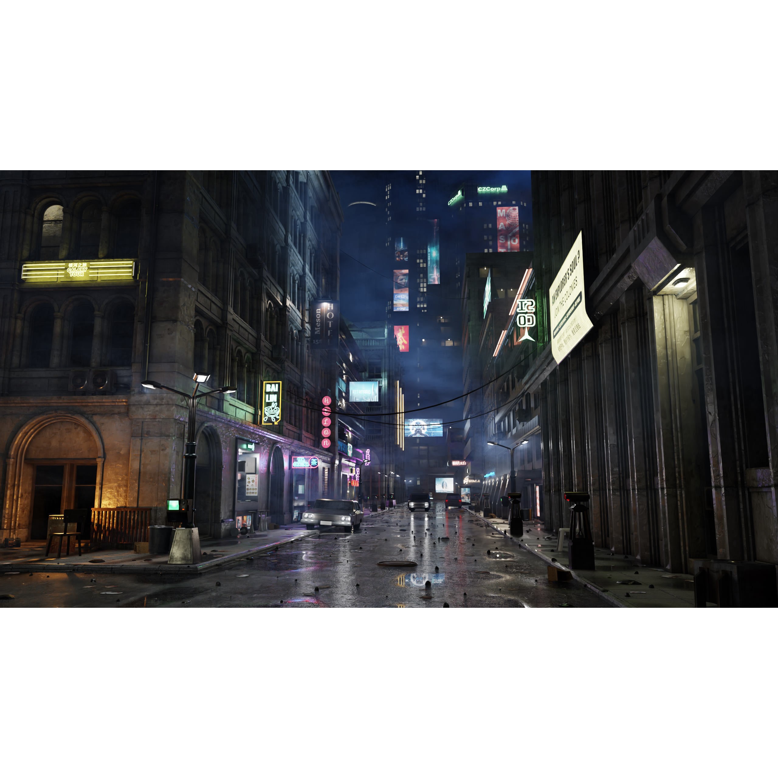 ULTRA Detailed Sci-Fi Cyberpunk City - Game-Ready 3D Model - View 11