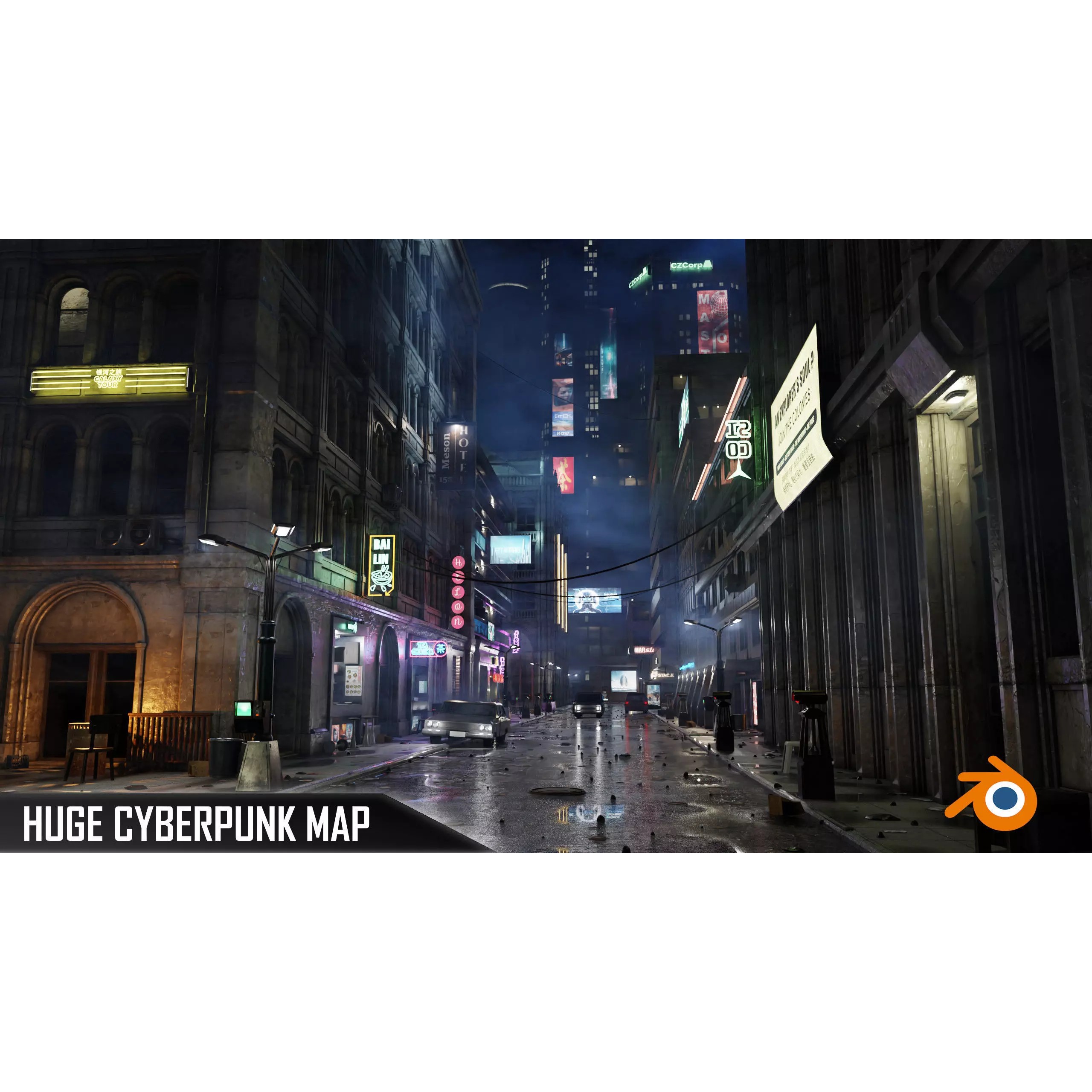 ULTRA Detailed Sci-Fi Cyberpunk City - Game-Ready 3D Model - View 2