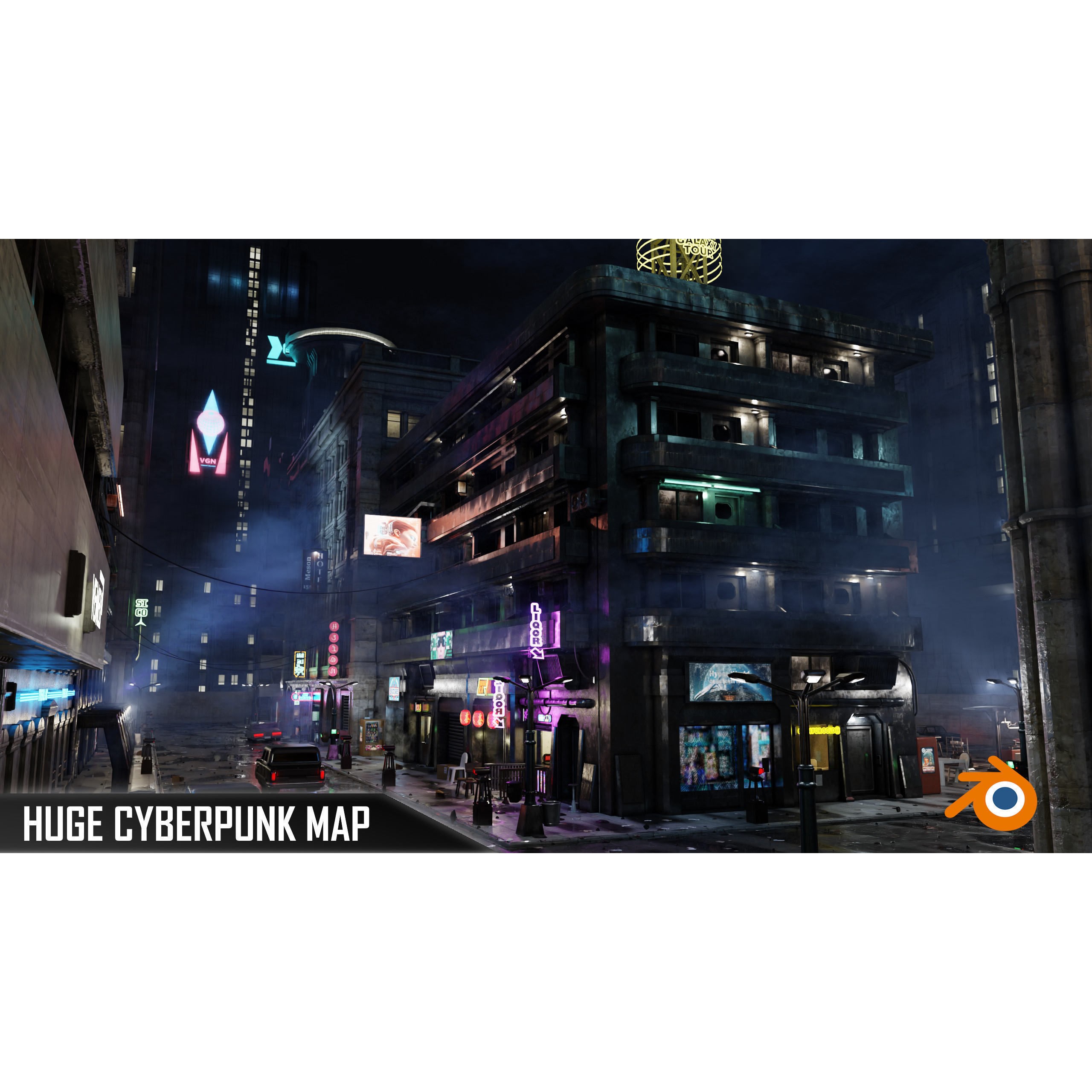 ULTRA Detailed Sci-Fi Cyberpunk City - Game-Ready 3D Model - View 3