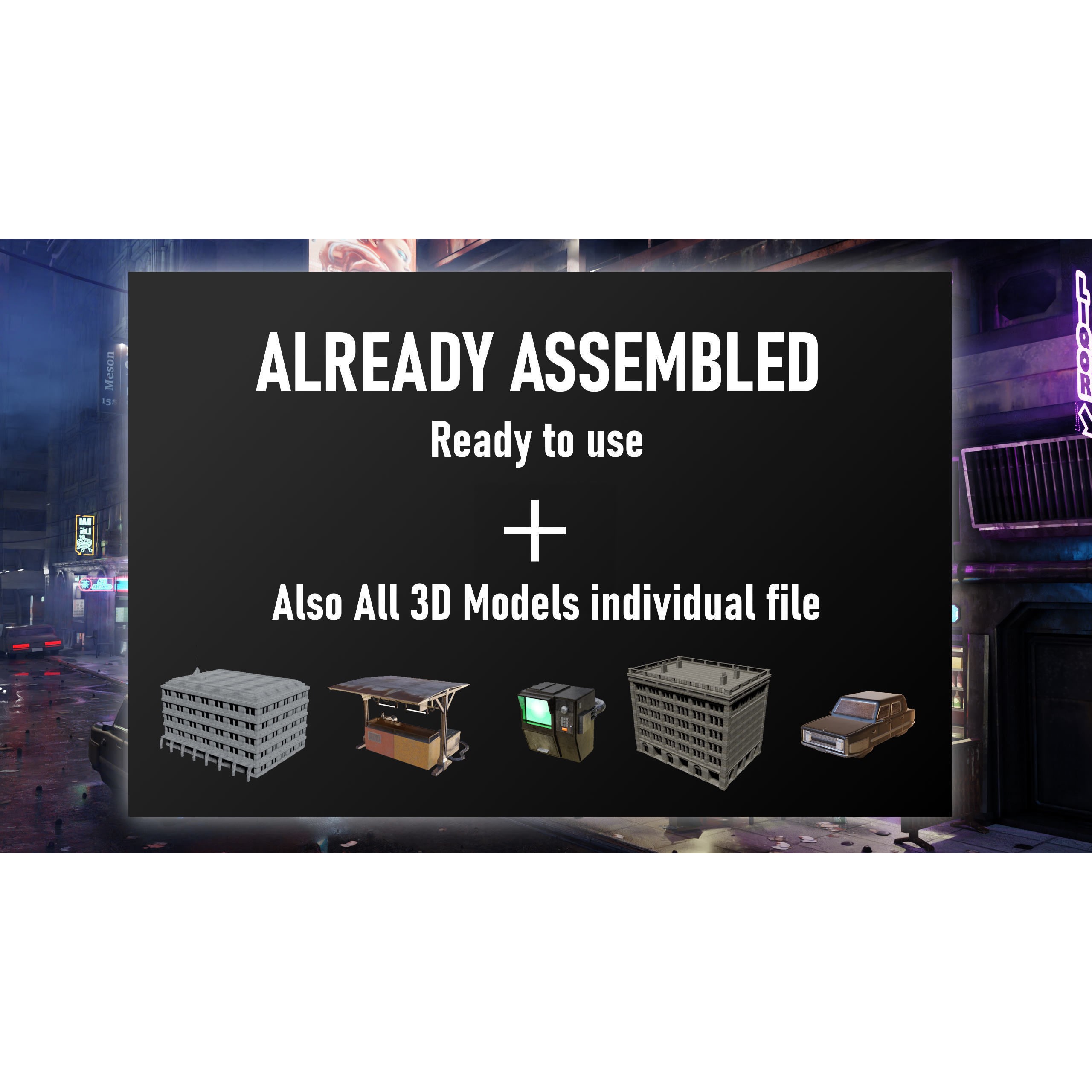 ULTRA Detailed Sci-Fi Cyberpunk City - Game-Ready 3D Model - View 4