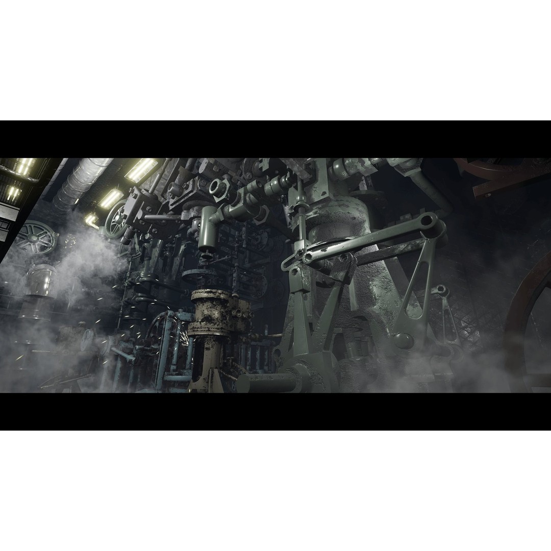 Engine Hall 3D Model – Low Poly Animated Industrial Machine, FBX - View 10