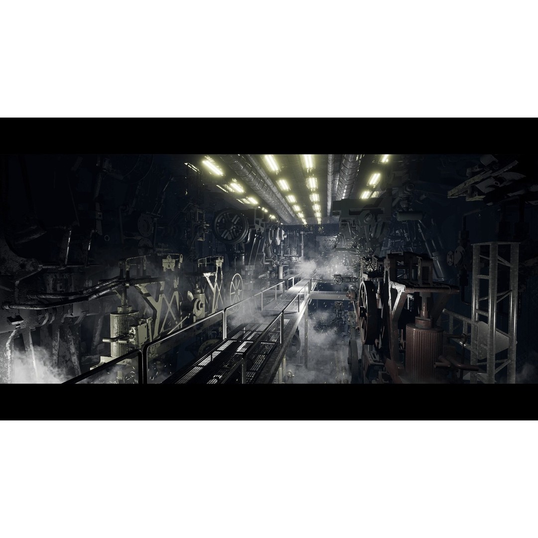 Engine Hall 3D Model – Low Poly Animated Industrial Machine, FBX - View 7