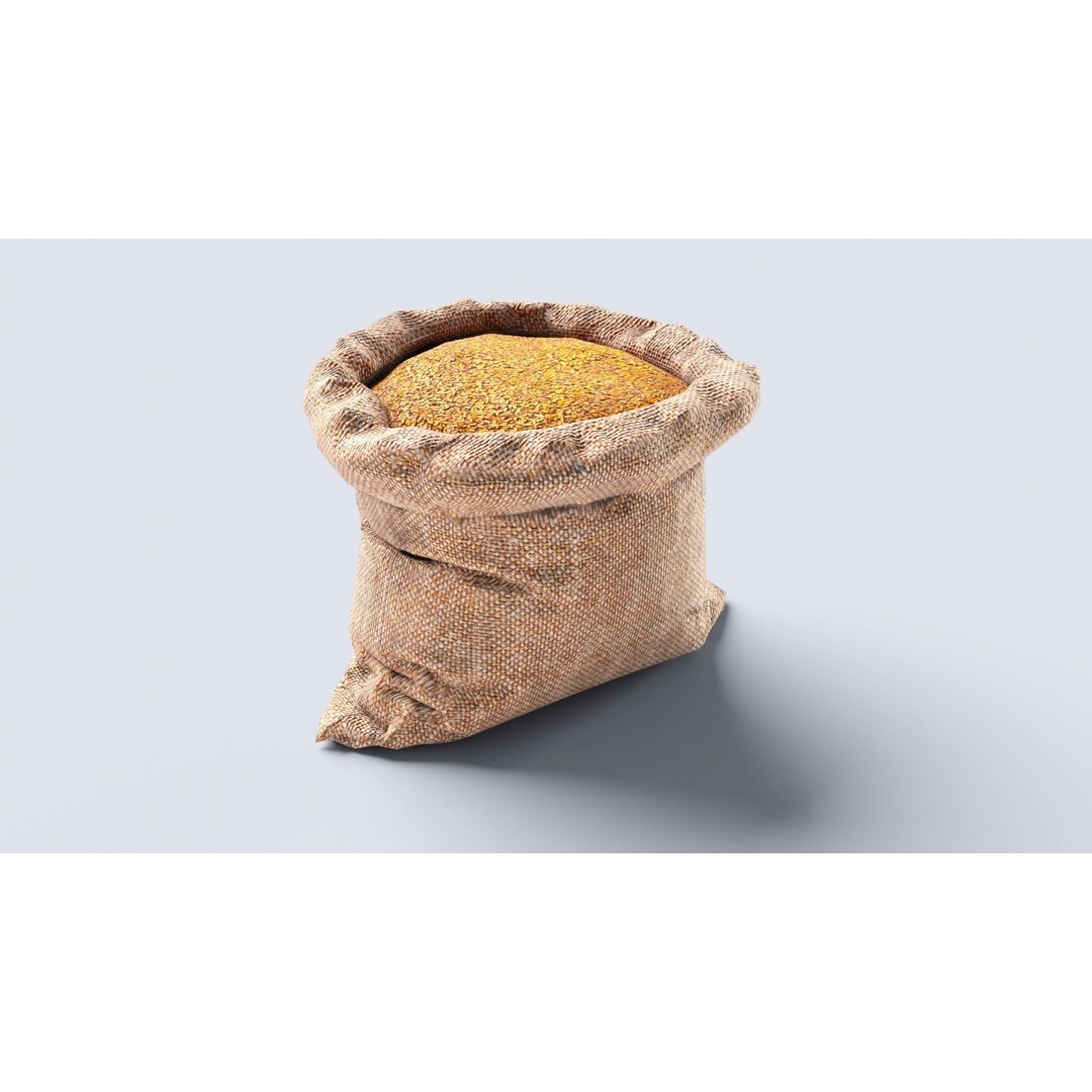 Burlap Sacks 3D Model – Low Poly Textured Game Asset, FBX - View 8