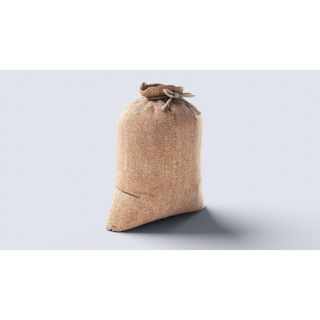 Burlap Sacks 3D Model – Low Poly Textured Game Asset, FBX - View 9
