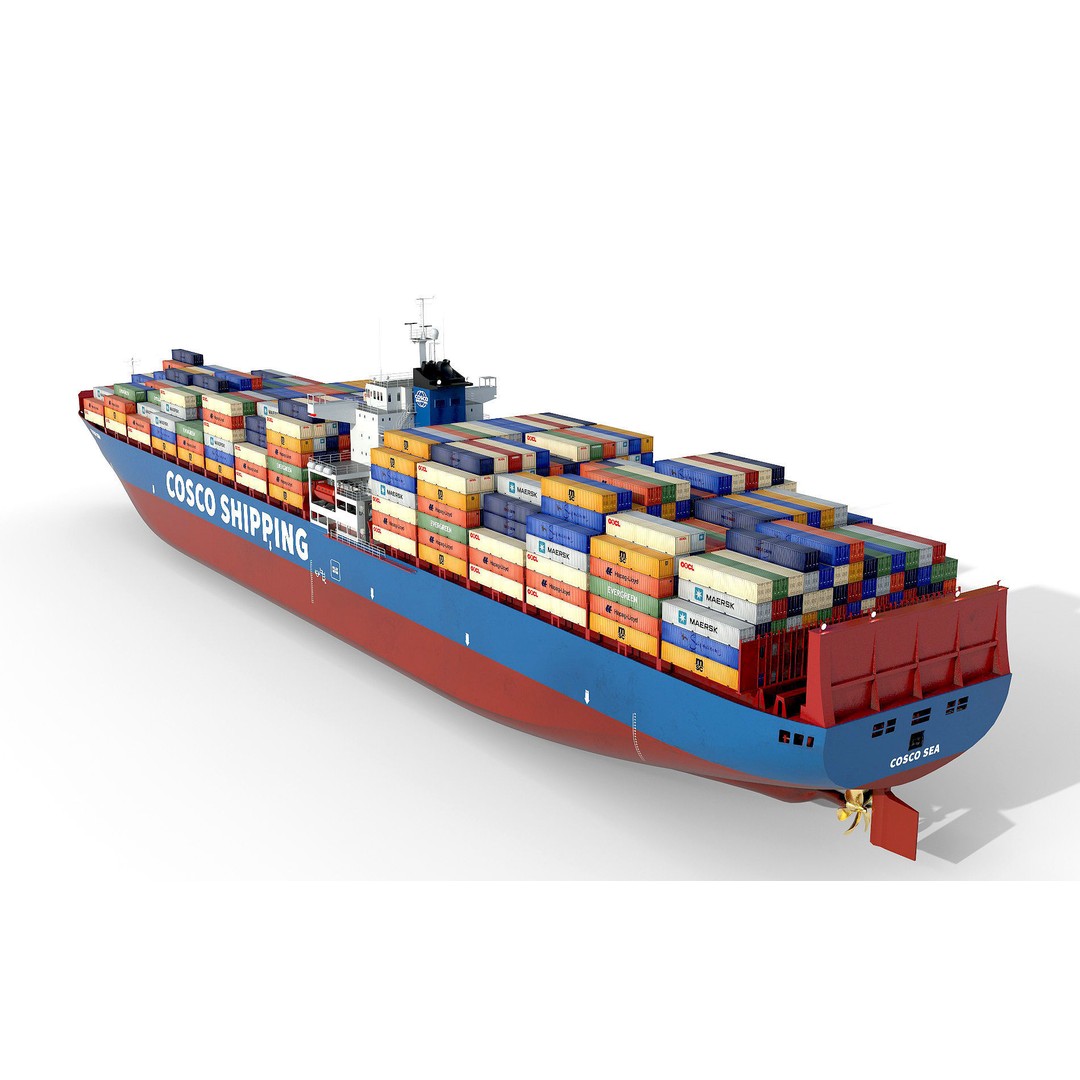 Cargo Ship 3D Model – Low Poly Industrial Vessel, FBX, PBR