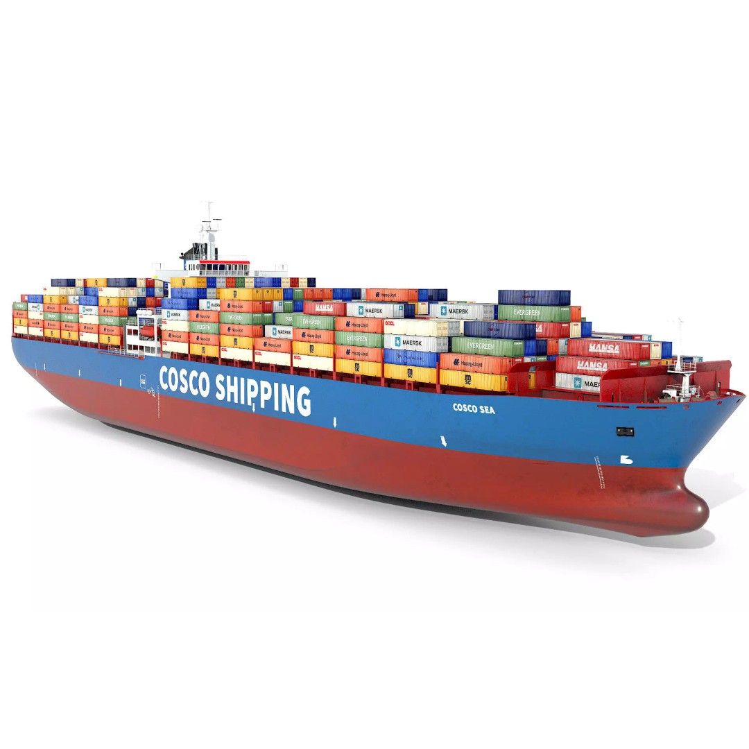 Cargo Ship 3D Model – Low Poly Industrial Vessel, FBX, PBR - View 2