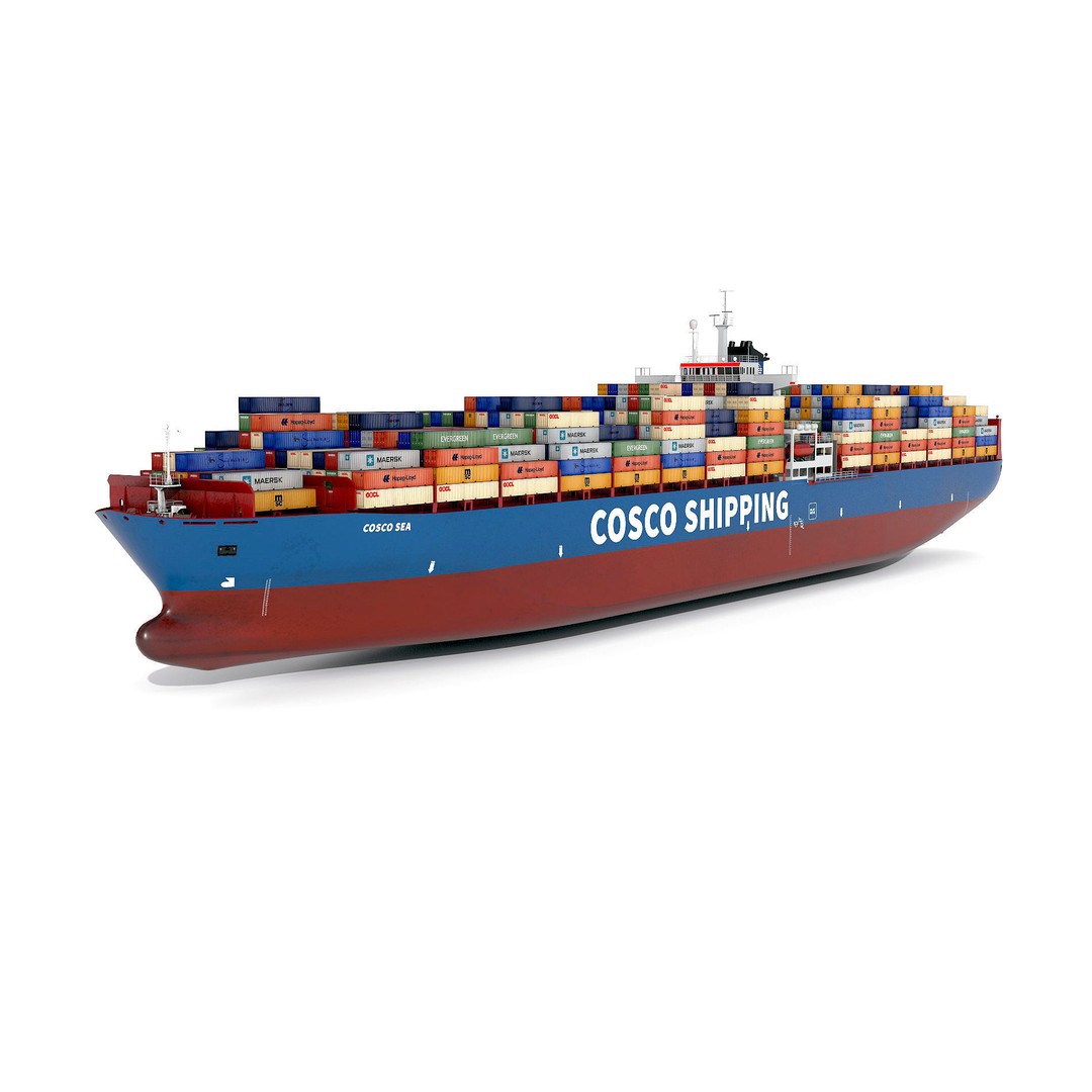 Cargo Ship 3D Model – Low Poly Industrial Vessel, FBX, PBR - View 3