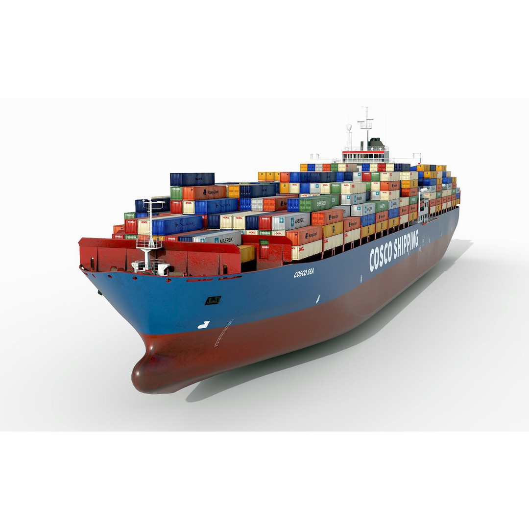 Cargo Ship 3D Model – Low Poly Industrial Vessel, FBX, PBR - View 5