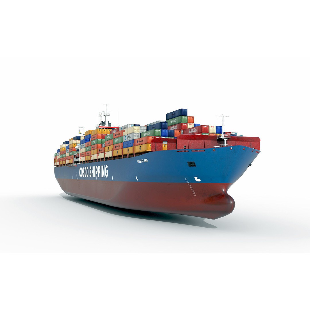Cargo Ship 3D Model – Low Poly Industrial Vessel, FBX, PBR - View 7