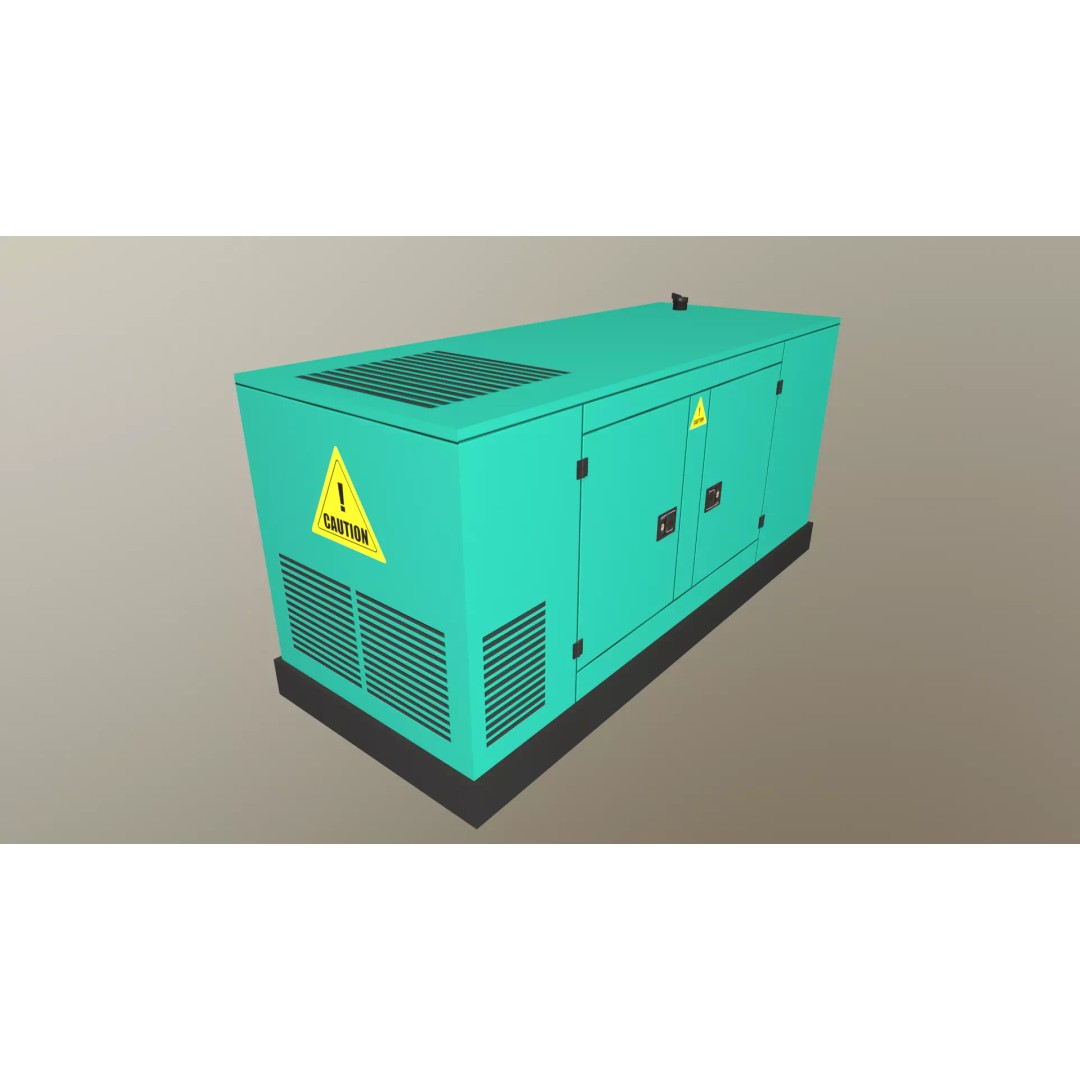 Industrial Power Generator 3D Model – Low Poly PBR Game Asset, FBX - View 17