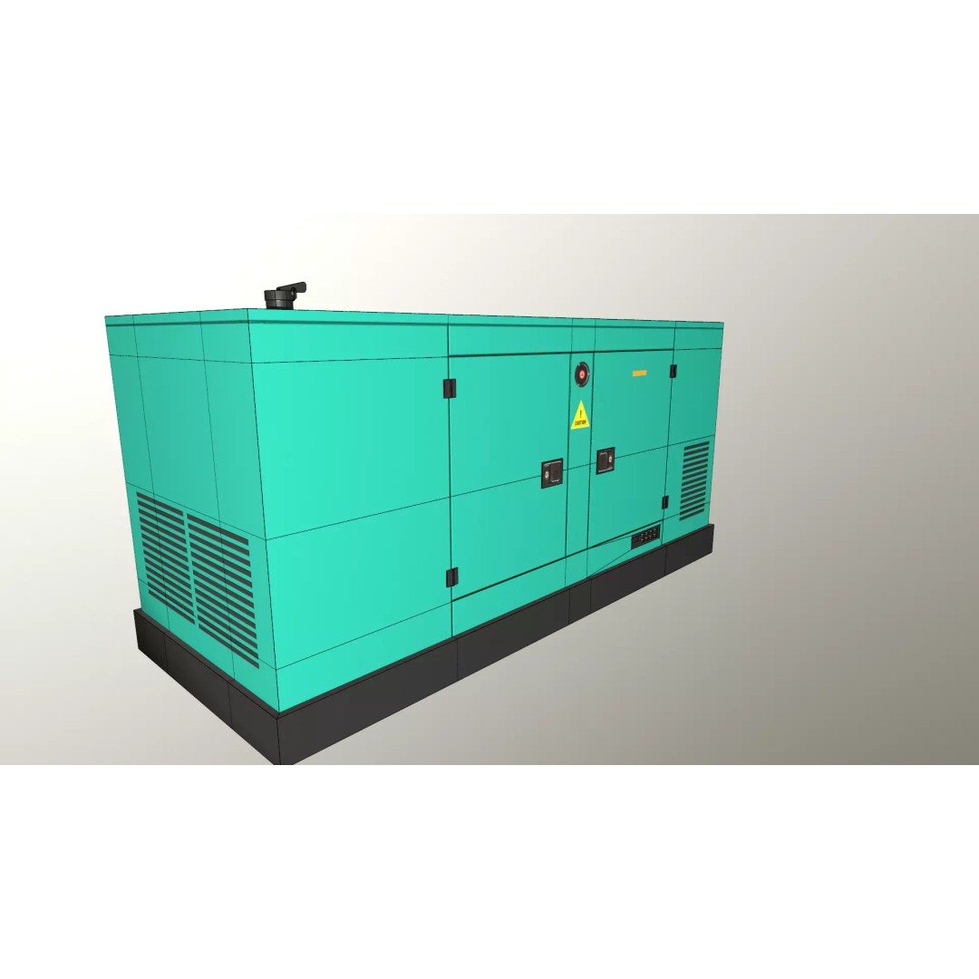 Industrial Power Generator 3D Model – Low Poly PBR Game Asset, FBX - View 24