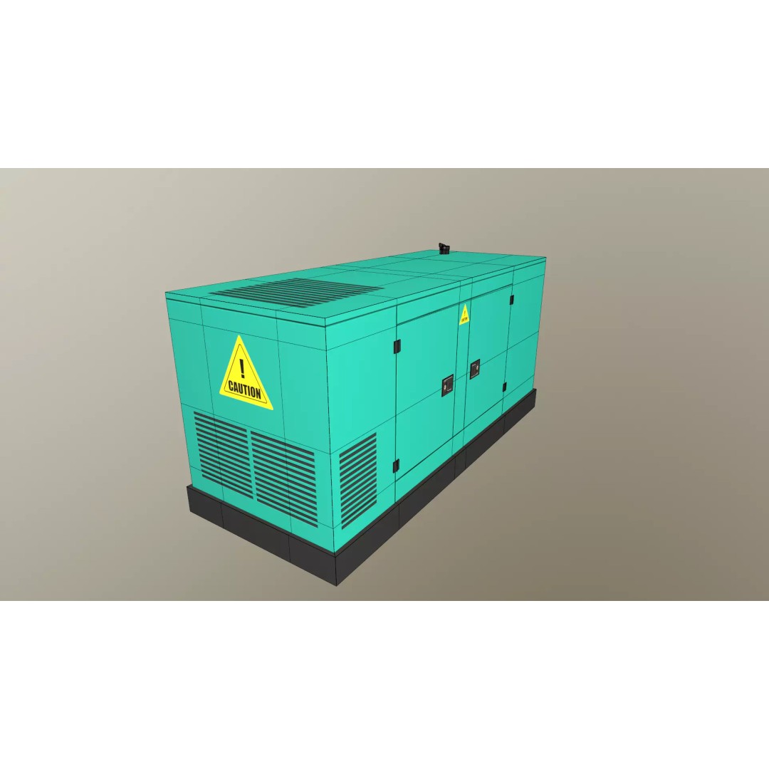 Industrial Power Generator 3D Model – Low Poly PBR Game Asset, FBX - View 27