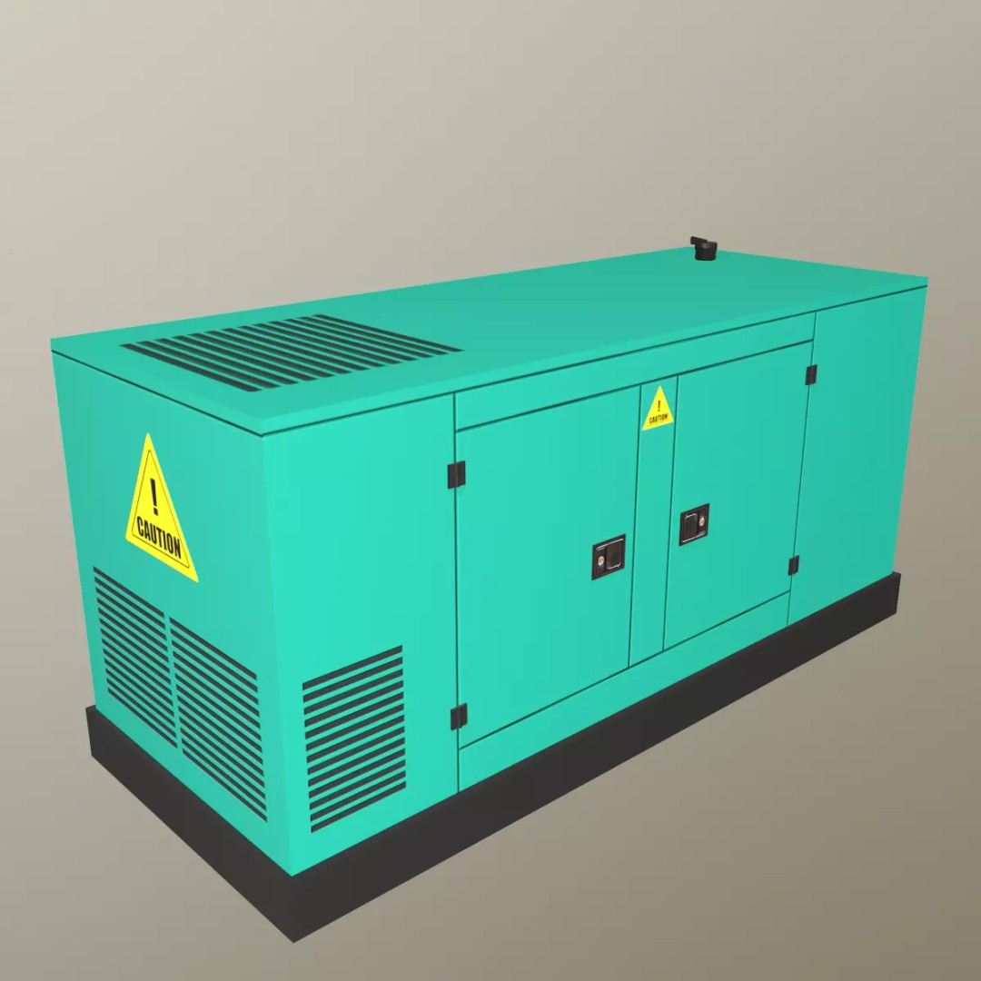 Industrial Power Generator 3D Model – Low Poly PBR Game Asset, FBX - View 3