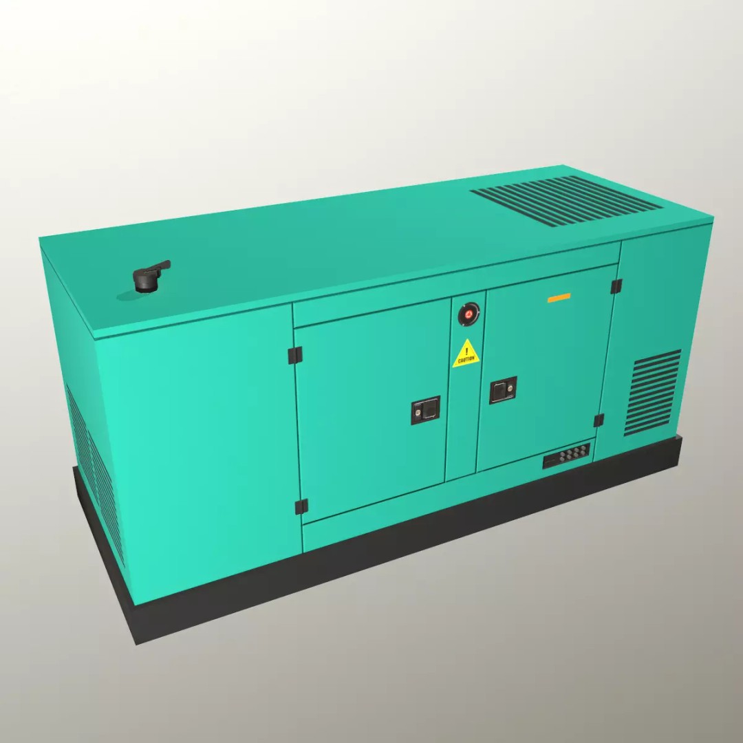Industrial Power Generator 3D Model – Low Poly PBR Game Asset, FBX - View 4