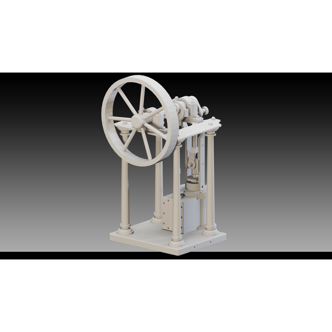 Steam Engines 3D Model – High Detail Low Poly Industrial Asset, FBX, OBJ