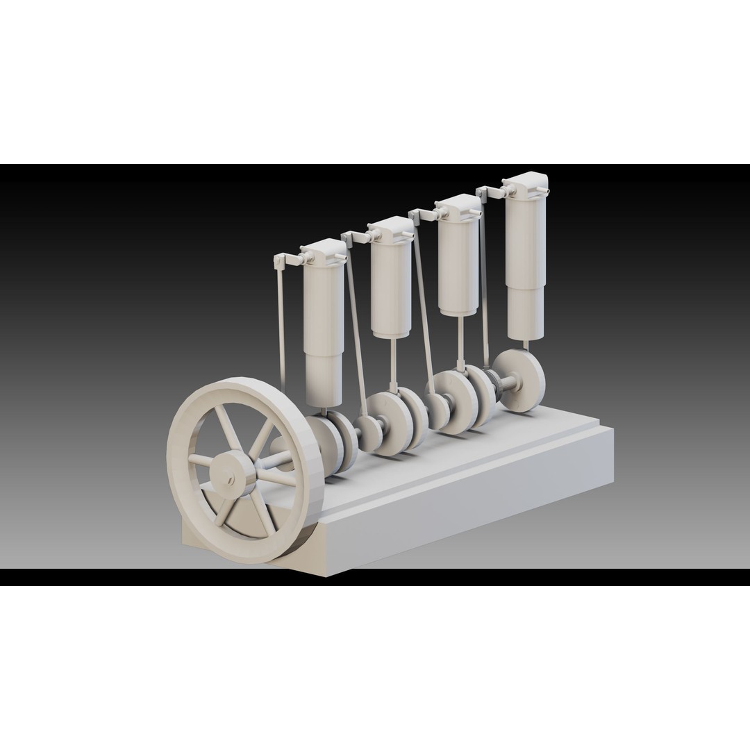 Steam Engines 3D Model – High Detail Low Poly Industrial Asset, FBX, OBJ - View 12