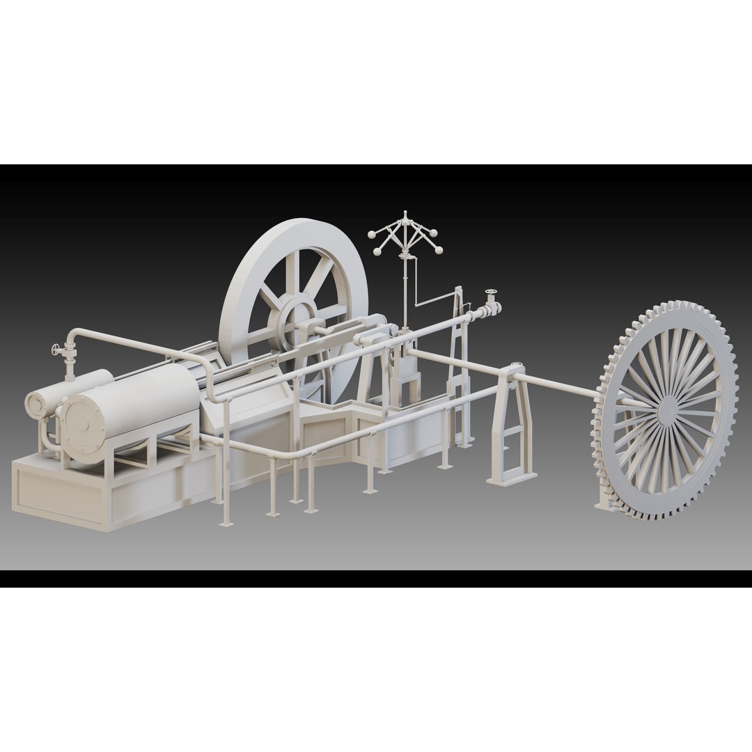 Steam Engines 3D Model – High Detail Low Poly Industrial Asset, FBX, OBJ - View 13