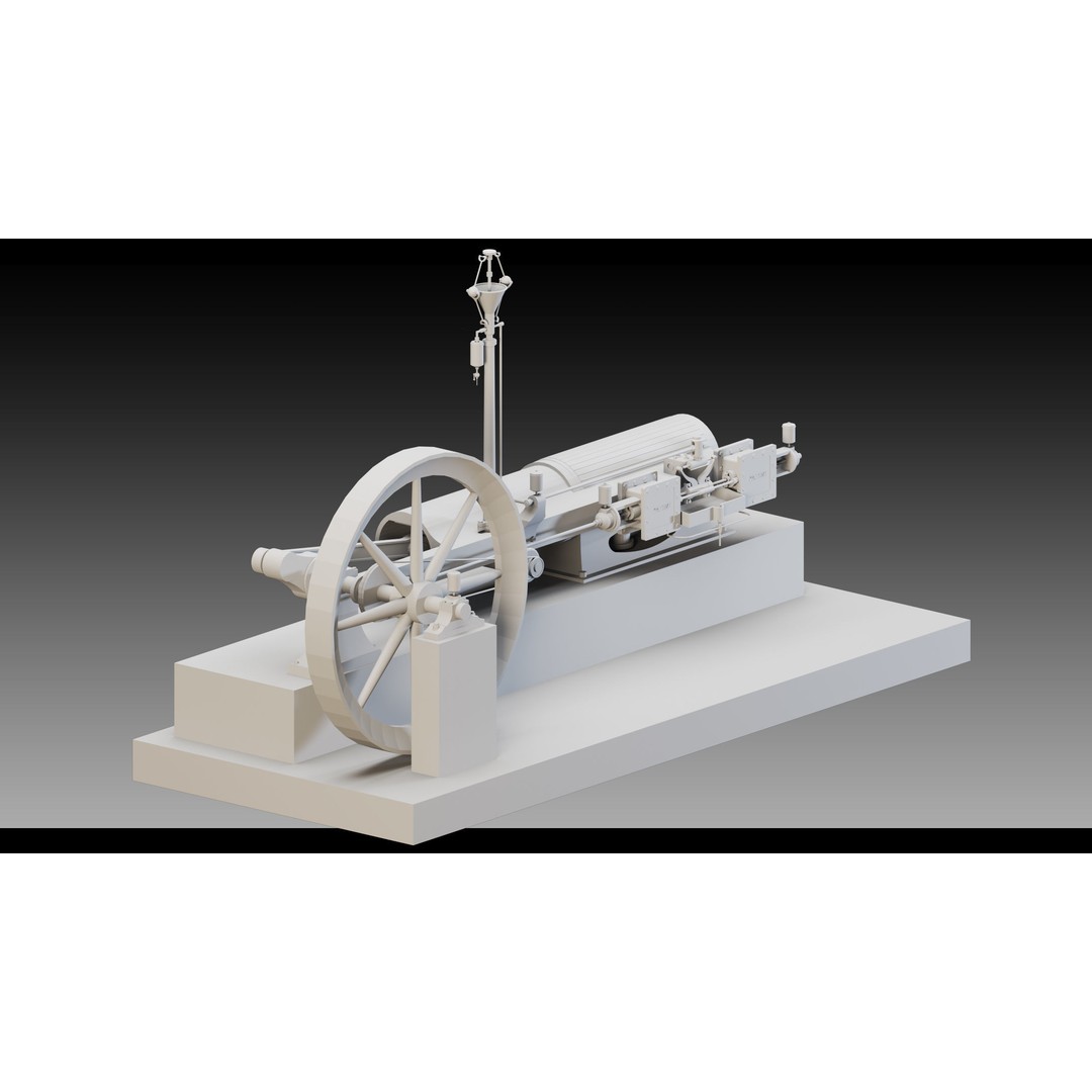 Steam Engines 3D Model – High Detail Low Poly Industrial Asset, FBX, OBJ - View 4