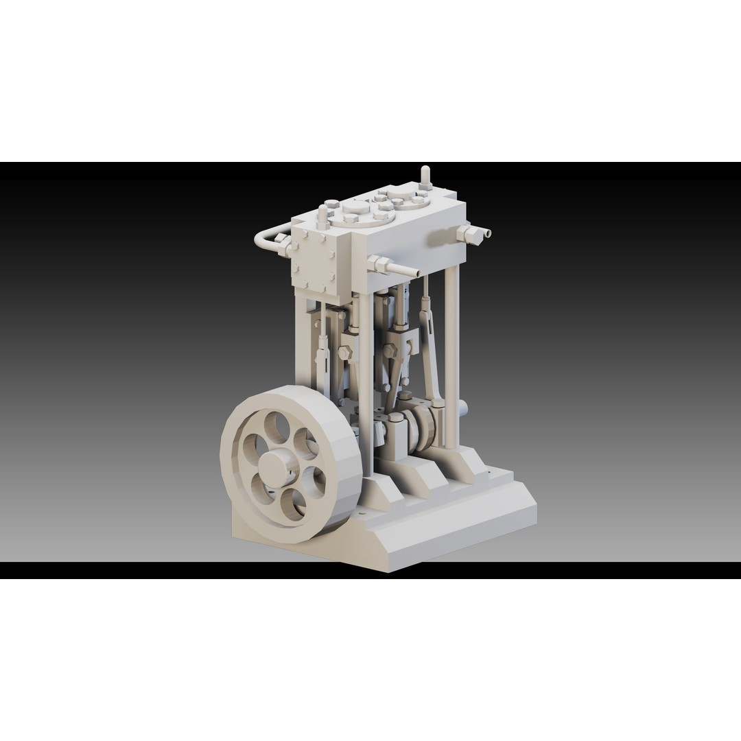 Steam Engines 3D Model – High Detail Low Poly Industrial Asset, FBX, OBJ - View 9