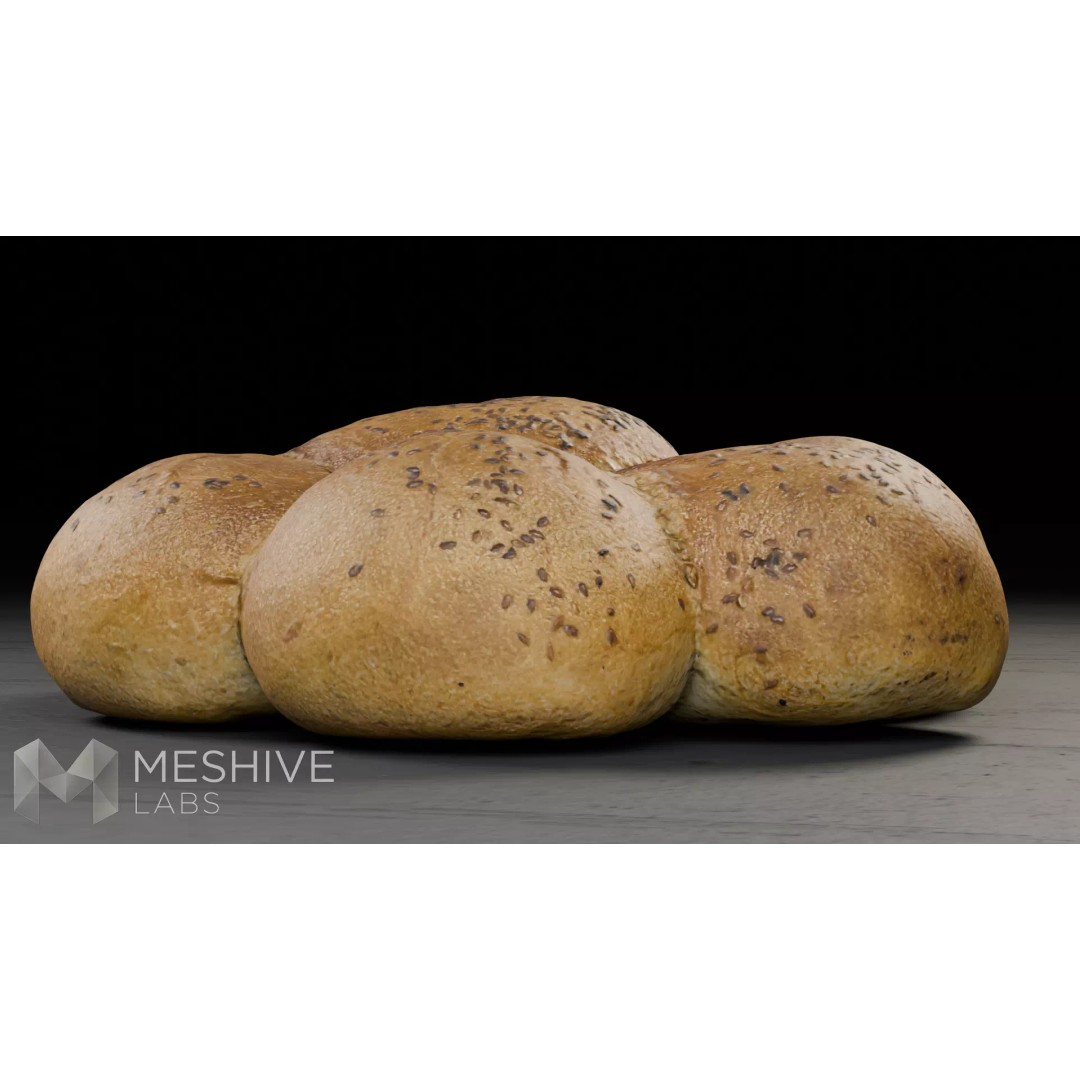 Artisan Daisy Bread 3D Model – Low Poly PBR Game Asset, FBX