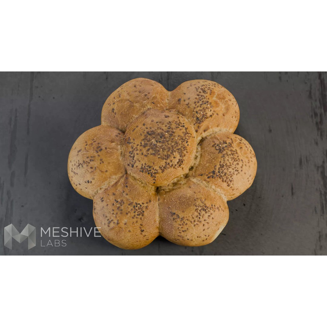 Artisan Daisy Bread 3D Model – Low Poly PBR Game Asset, FBX - View 10