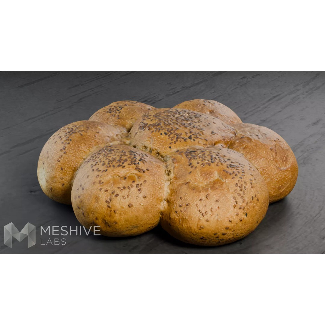 Artisan Daisy Bread 3D Model – Low Poly PBR Game Asset, FBX - View 14