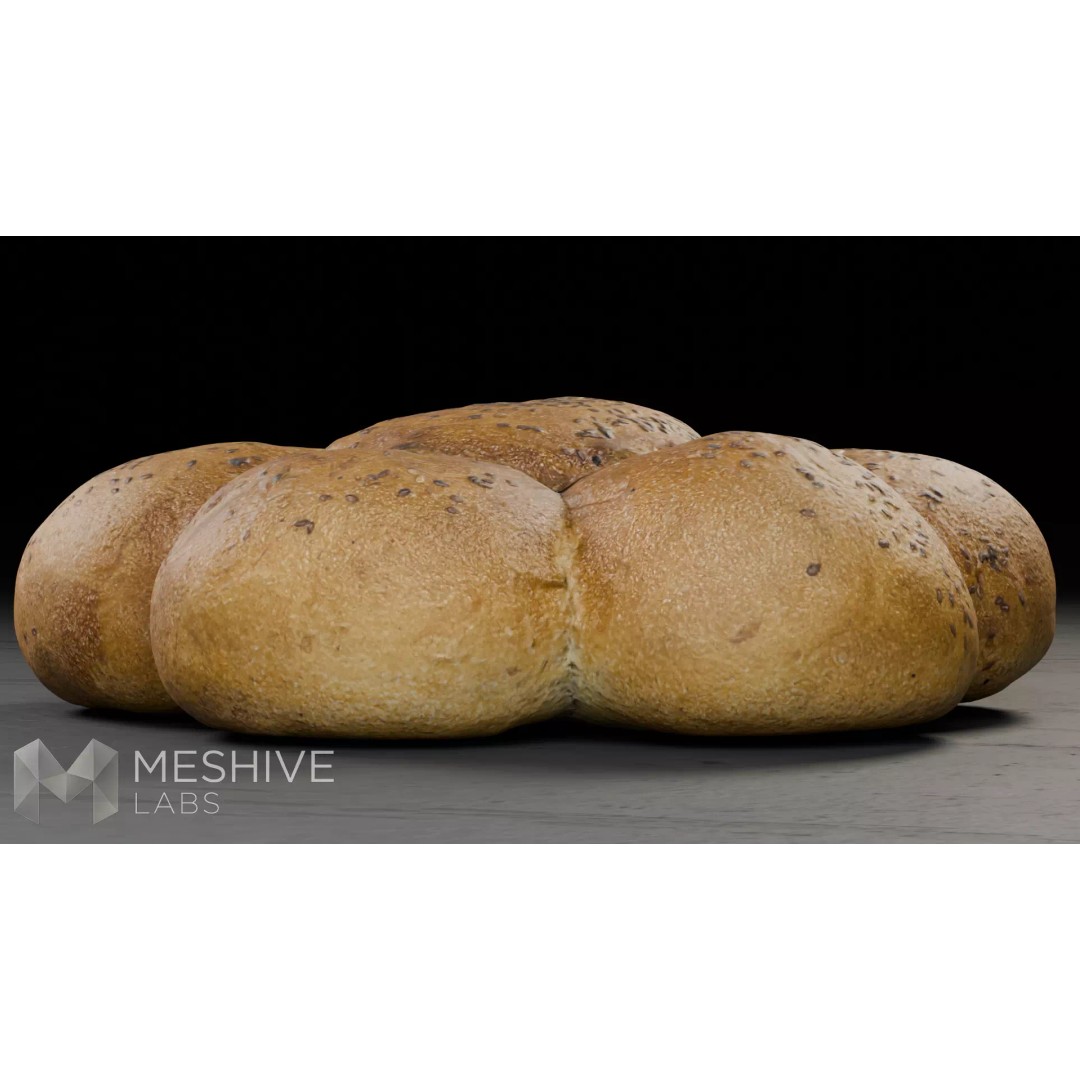 Artisan Daisy Bread 3D Model – Low Poly PBR Game Asset, FBX - View 19