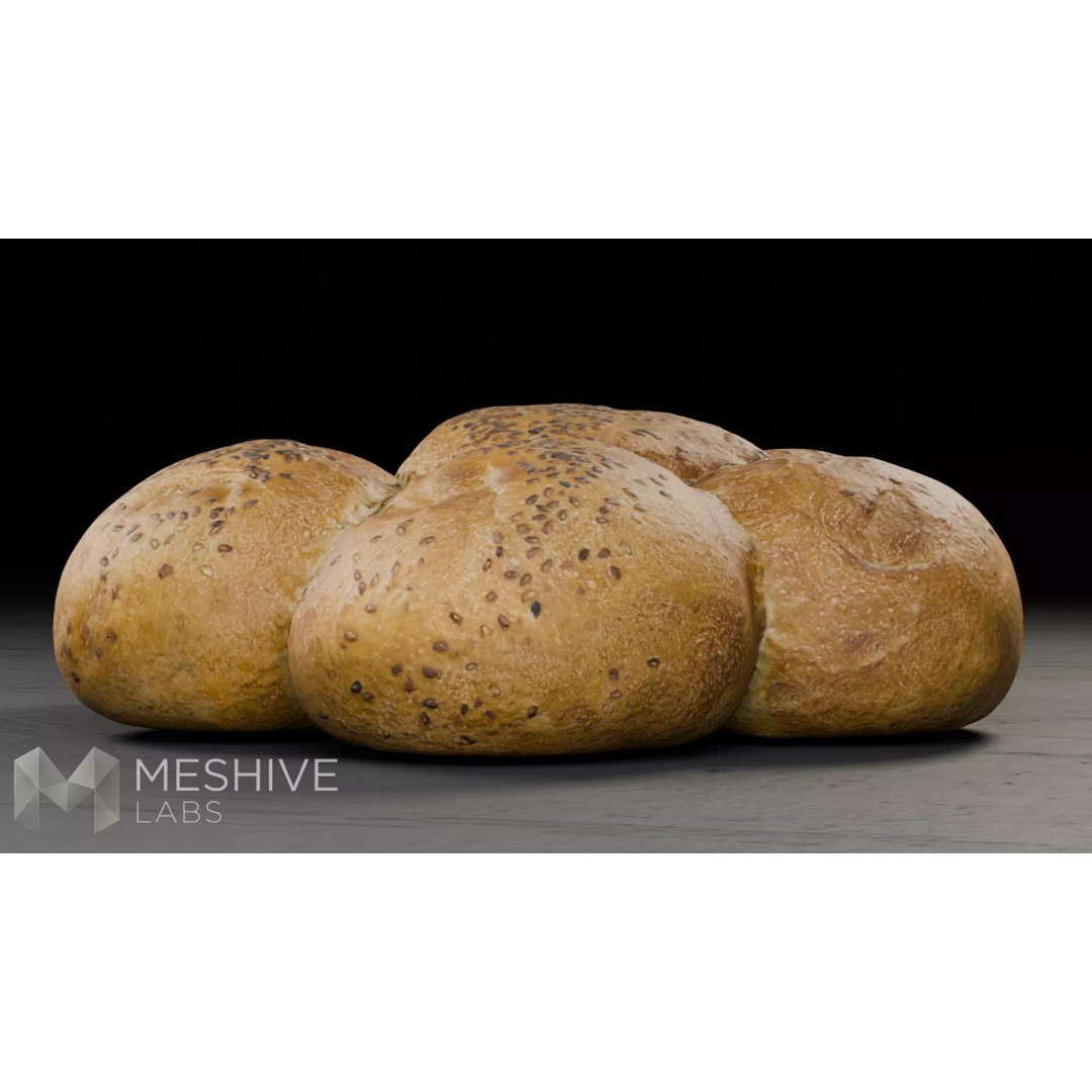 Artisan Daisy Bread 3D Model – Low Poly PBR Game Asset, FBX - View 21