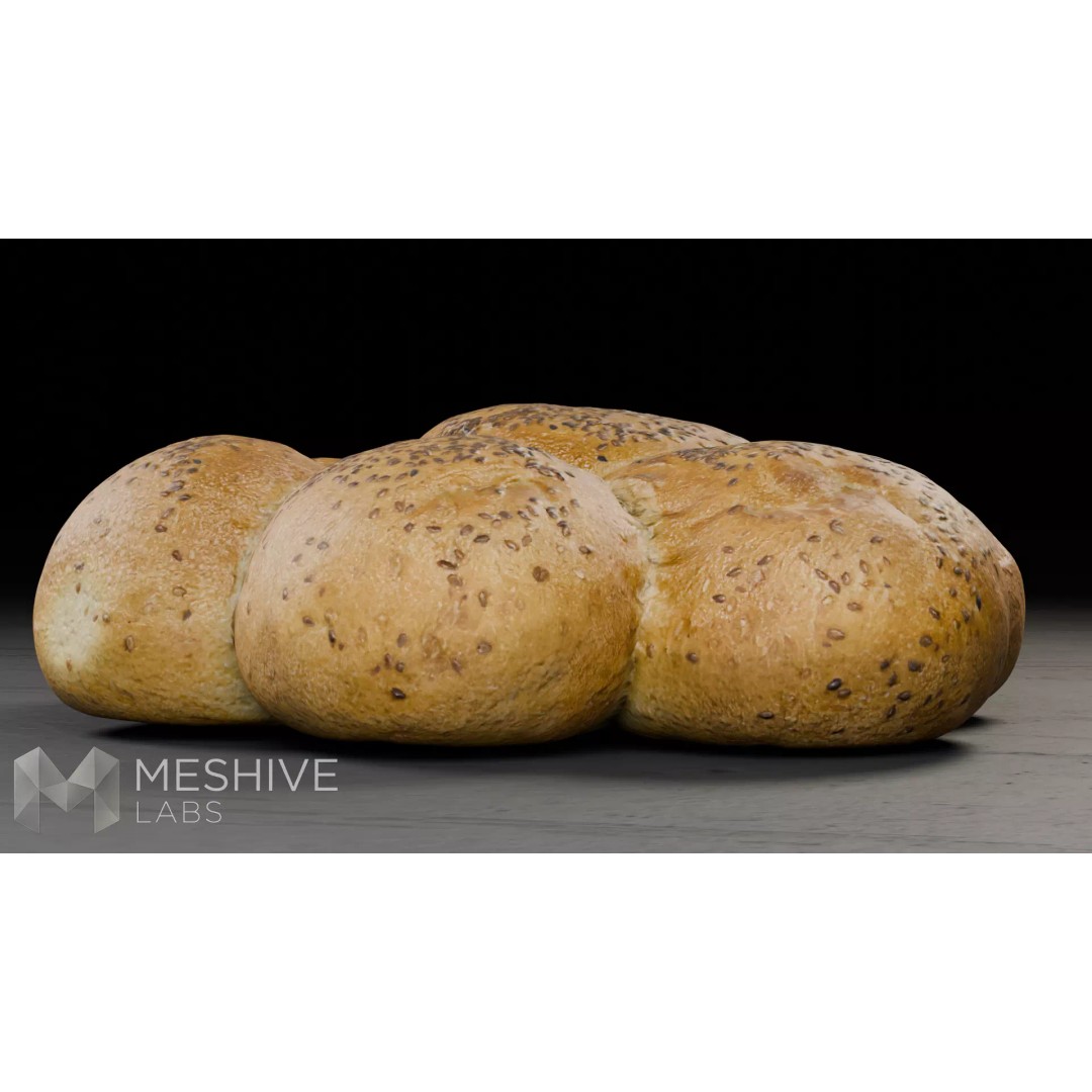 Artisan Daisy Bread 3D Model – Low Poly PBR Game Asset, FBX - View 22
