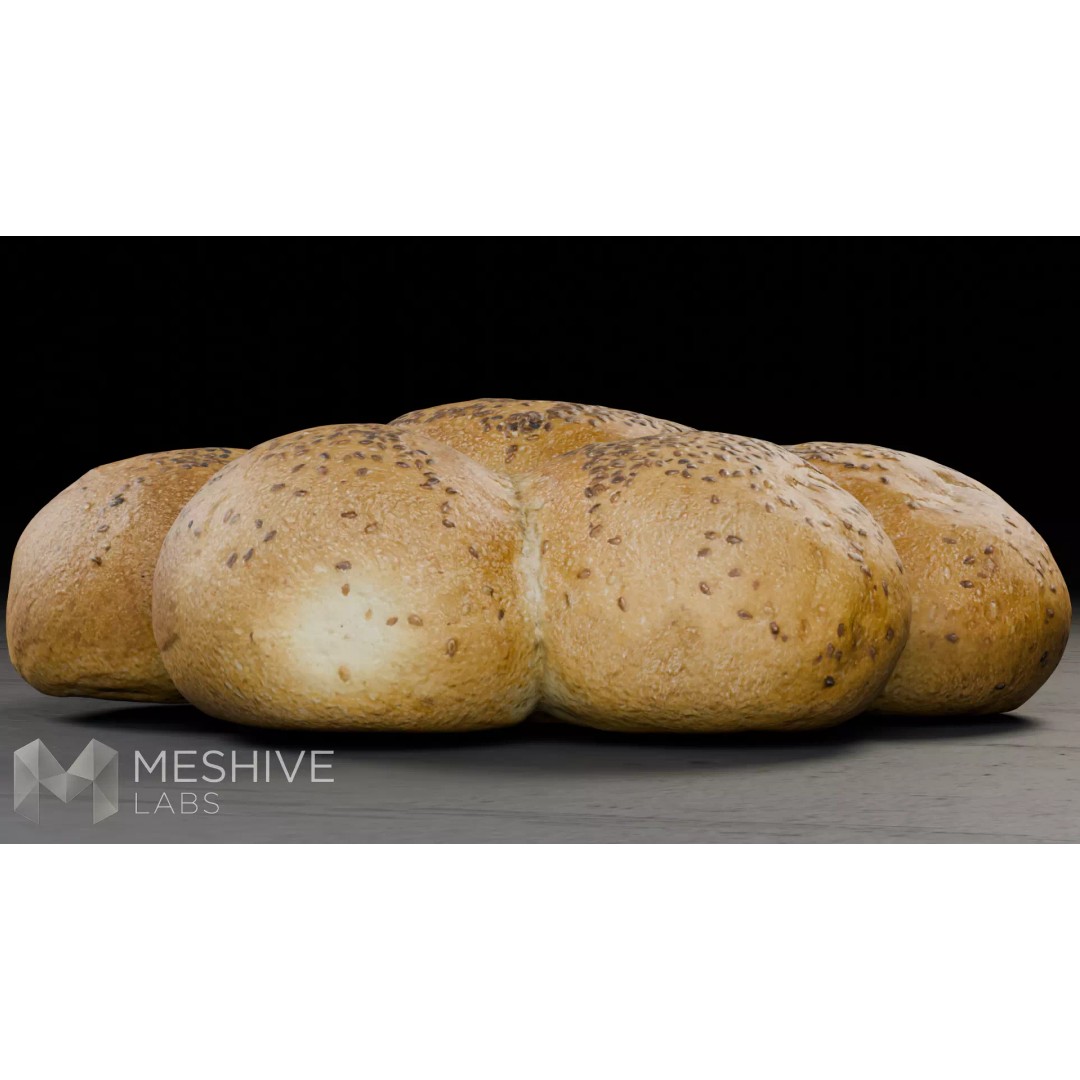 Artisan Daisy Bread 3D Model – Low Poly PBR Game Asset, FBX - View 23
