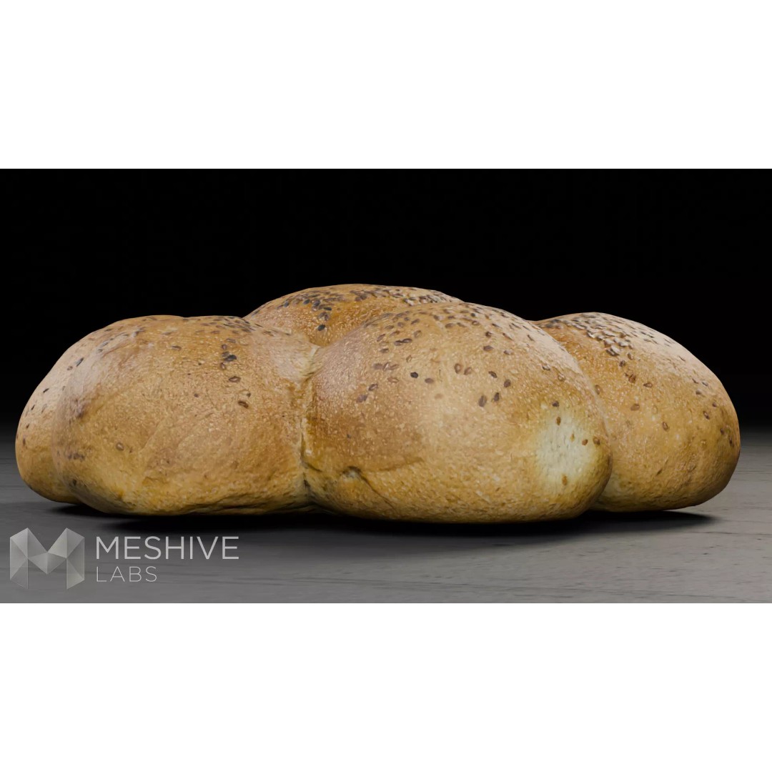 Artisan Daisy Bread 3D Model – Low Poly PBR Game Asset, FBX - View 24