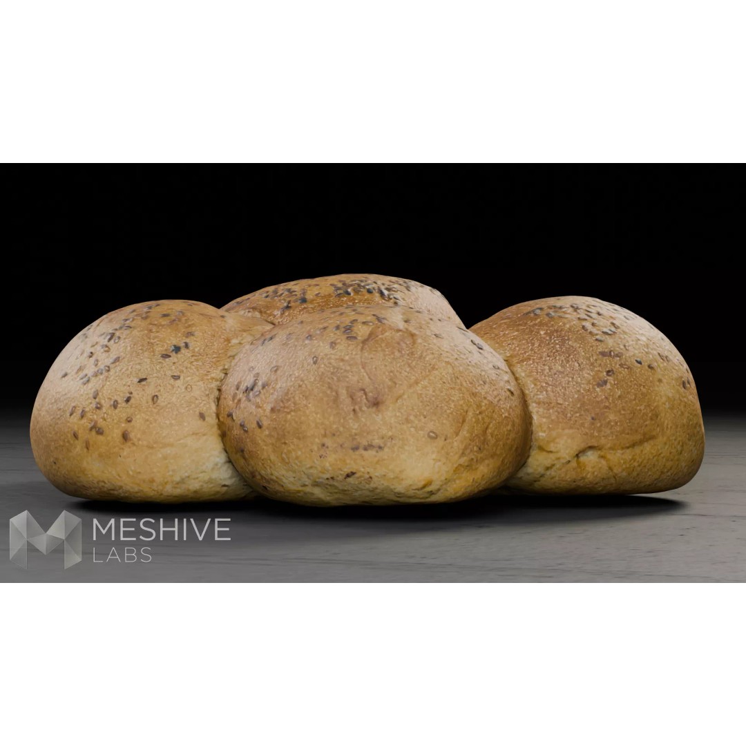 Artisan Daisy Bread 3D Model – Low Poly PBR Game Asset, FBX - View 25