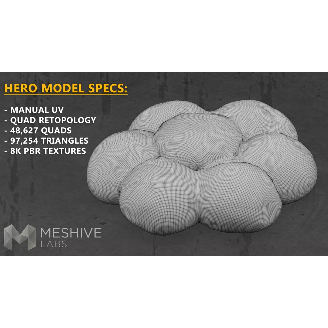 Artisan Daisy Bread 3D Model – Low Poly PBR Game Asset, FBX - View 4