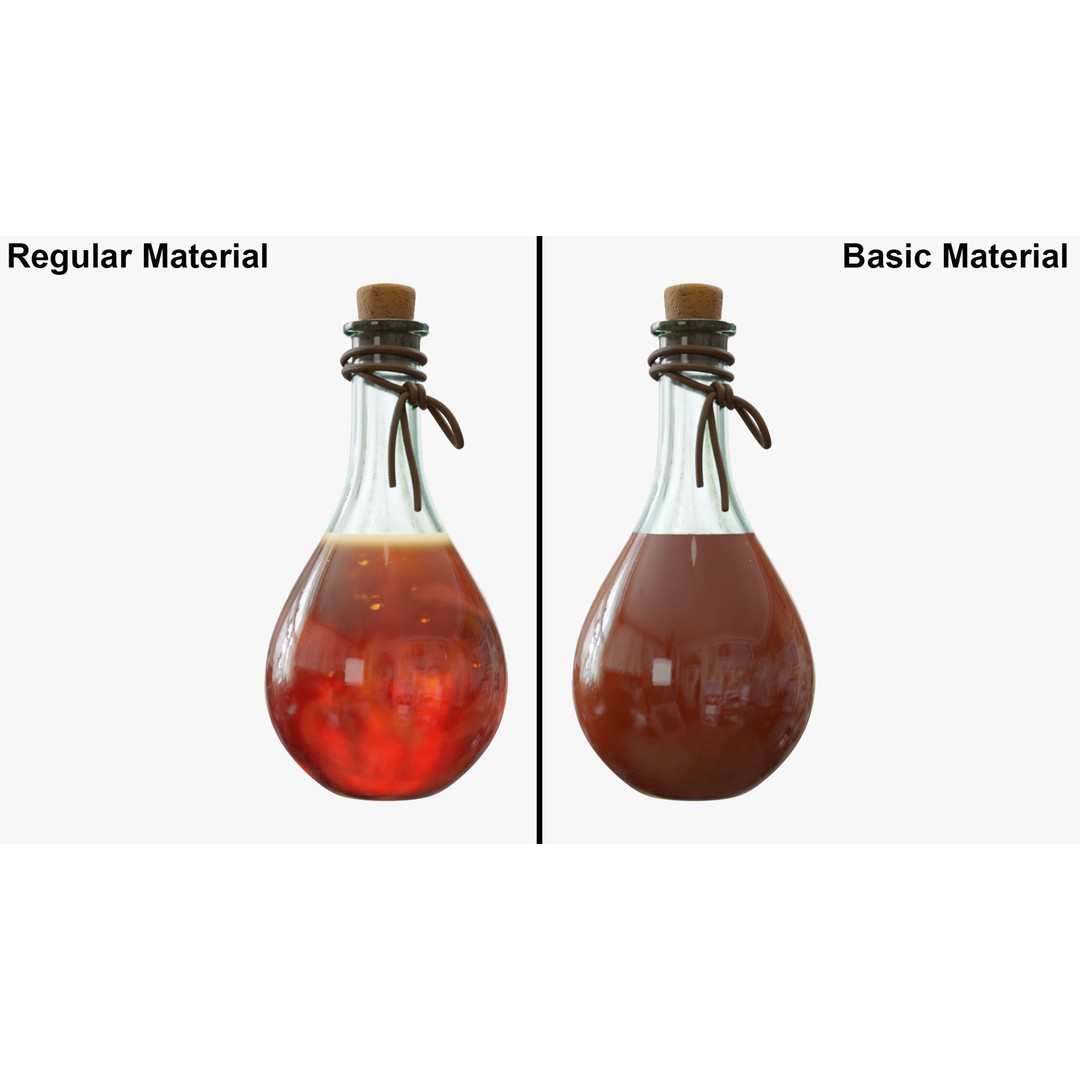 Potion Flask 3D Model – Low Poly Realistic Game Asset, Blender - View 10